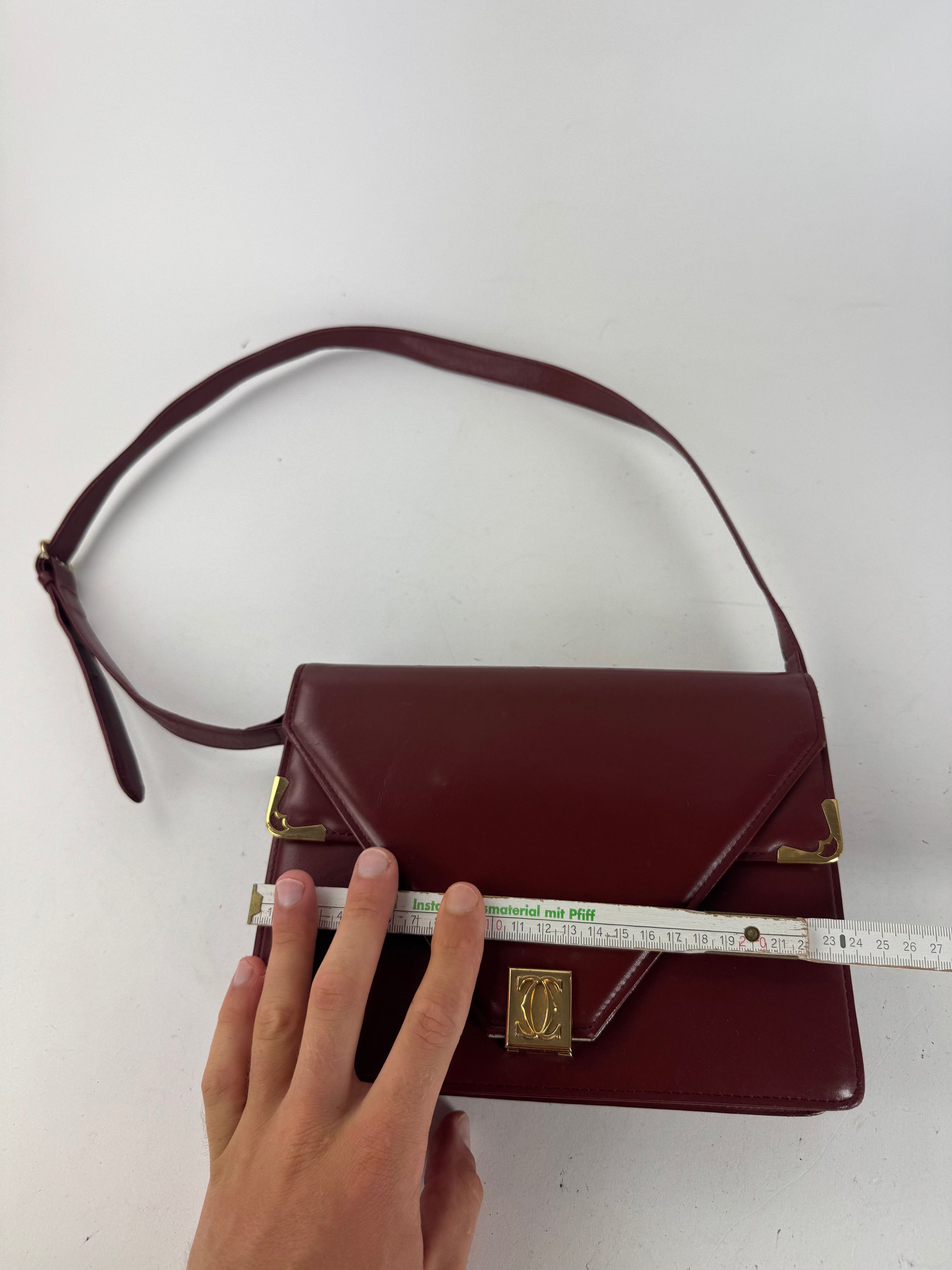 Cartier Vintage Crossbody Leather Bag Burgundy Size ONE SIZE - 10 Thumbnail