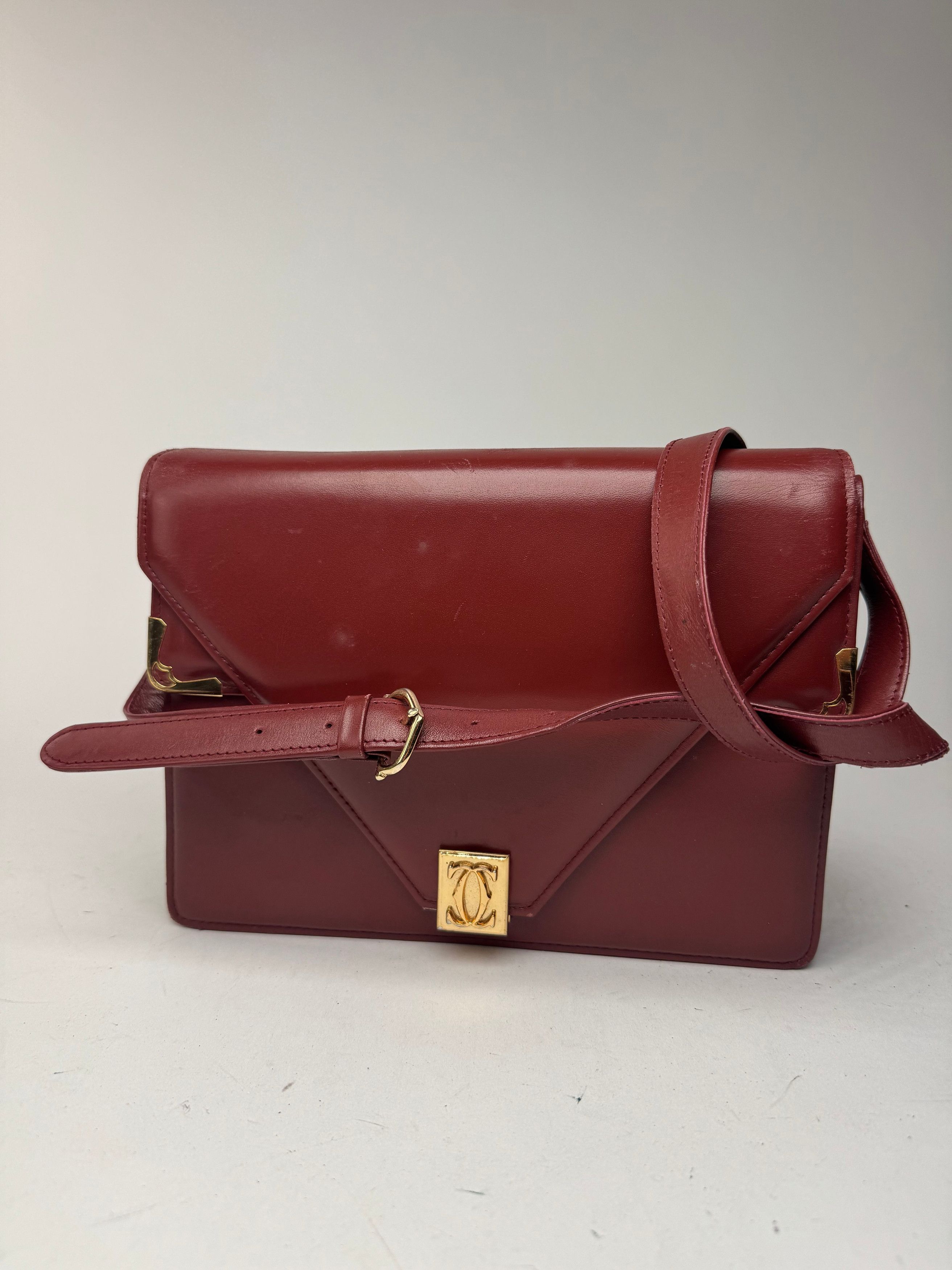Cartier Vintage Crossbody Leather Bag Burgundy Size ONE SIZE - 6 Thumbnail