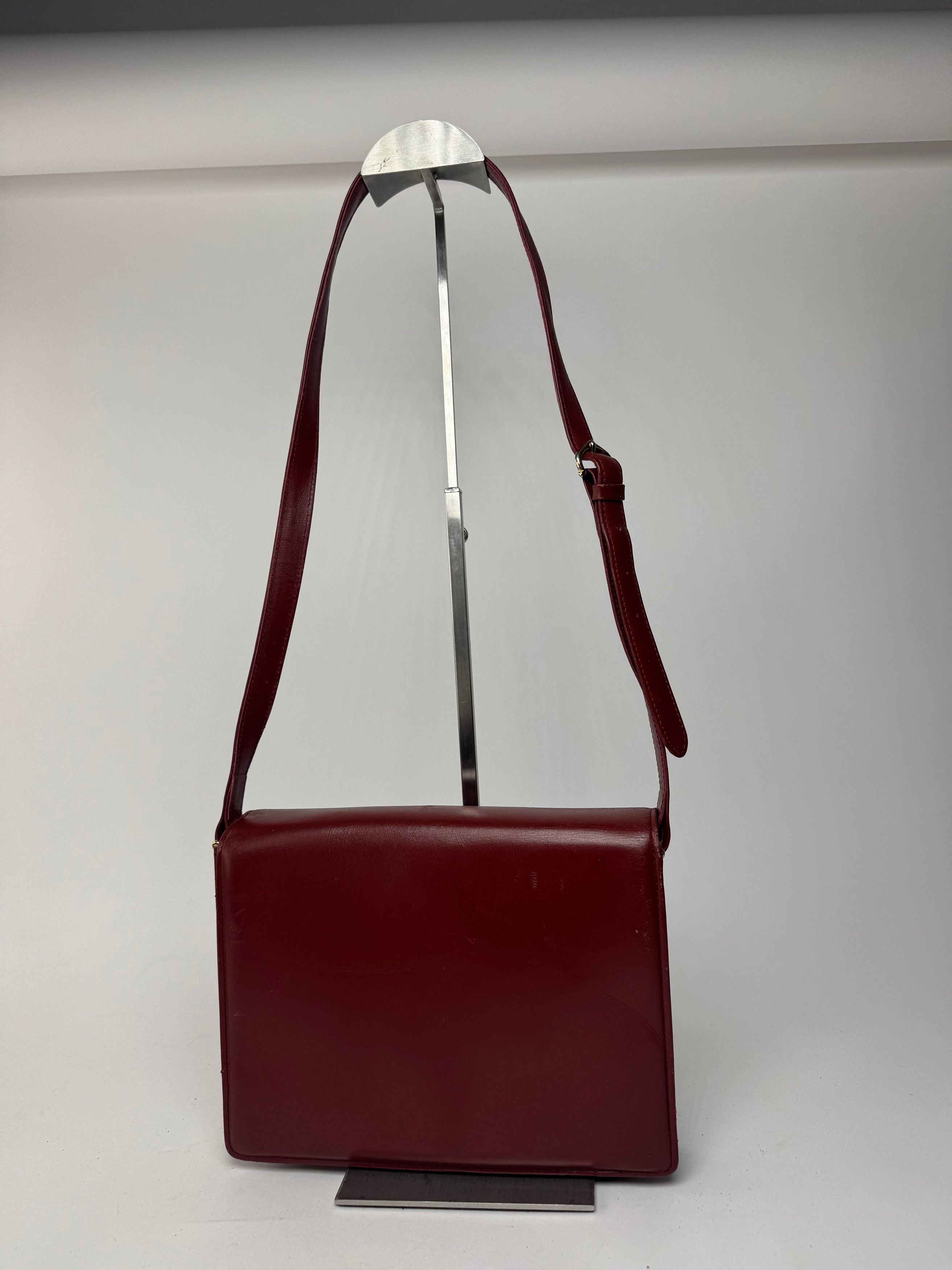Cartier Vintage Crossbody Leather Bag Burgundy Size ONE SIZE - 3 Thumbnail