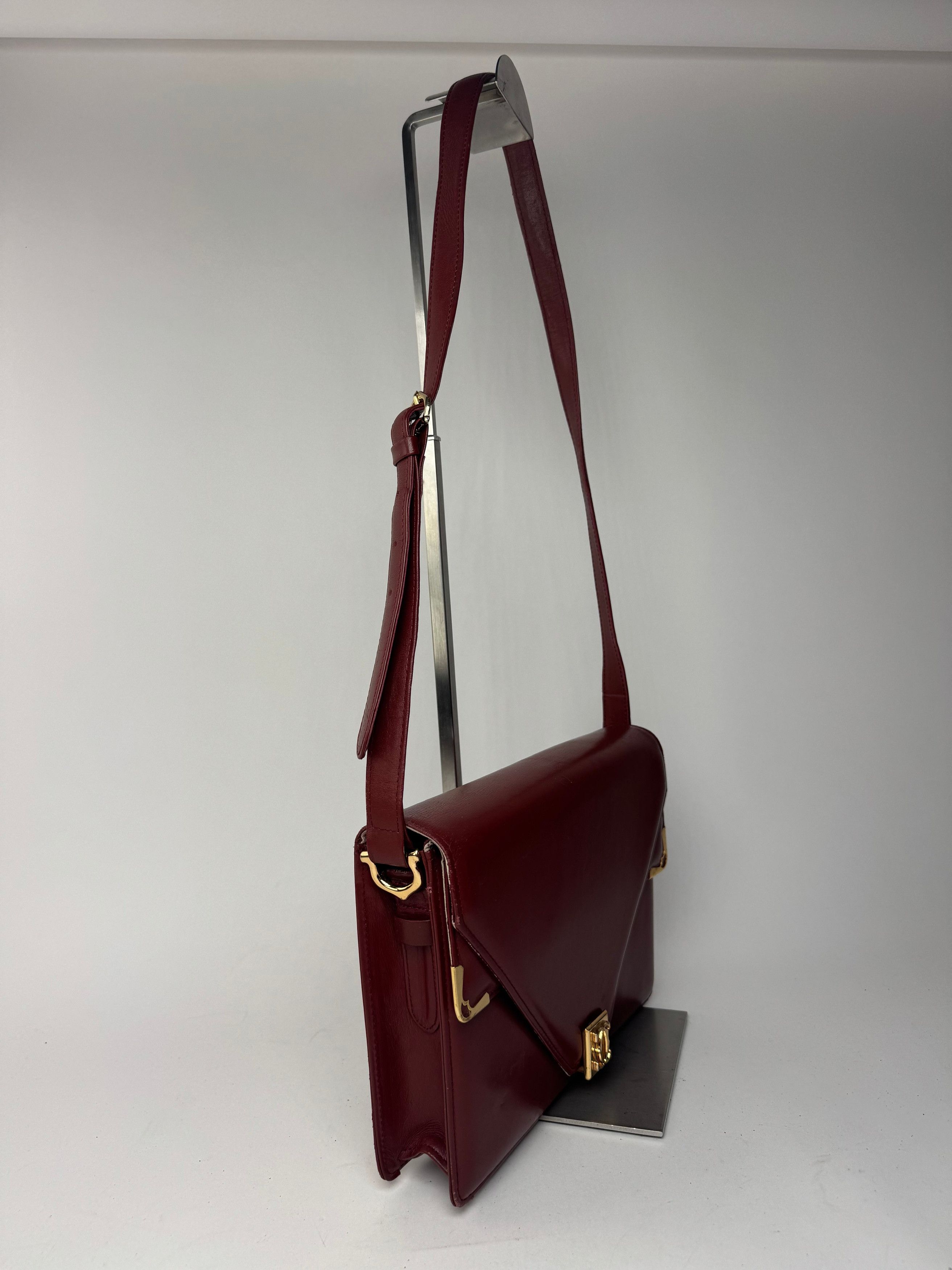 Cartier Vintage Crossbody Leather Bag Burgundy Size ONE SIZE - 7 Thumbnail