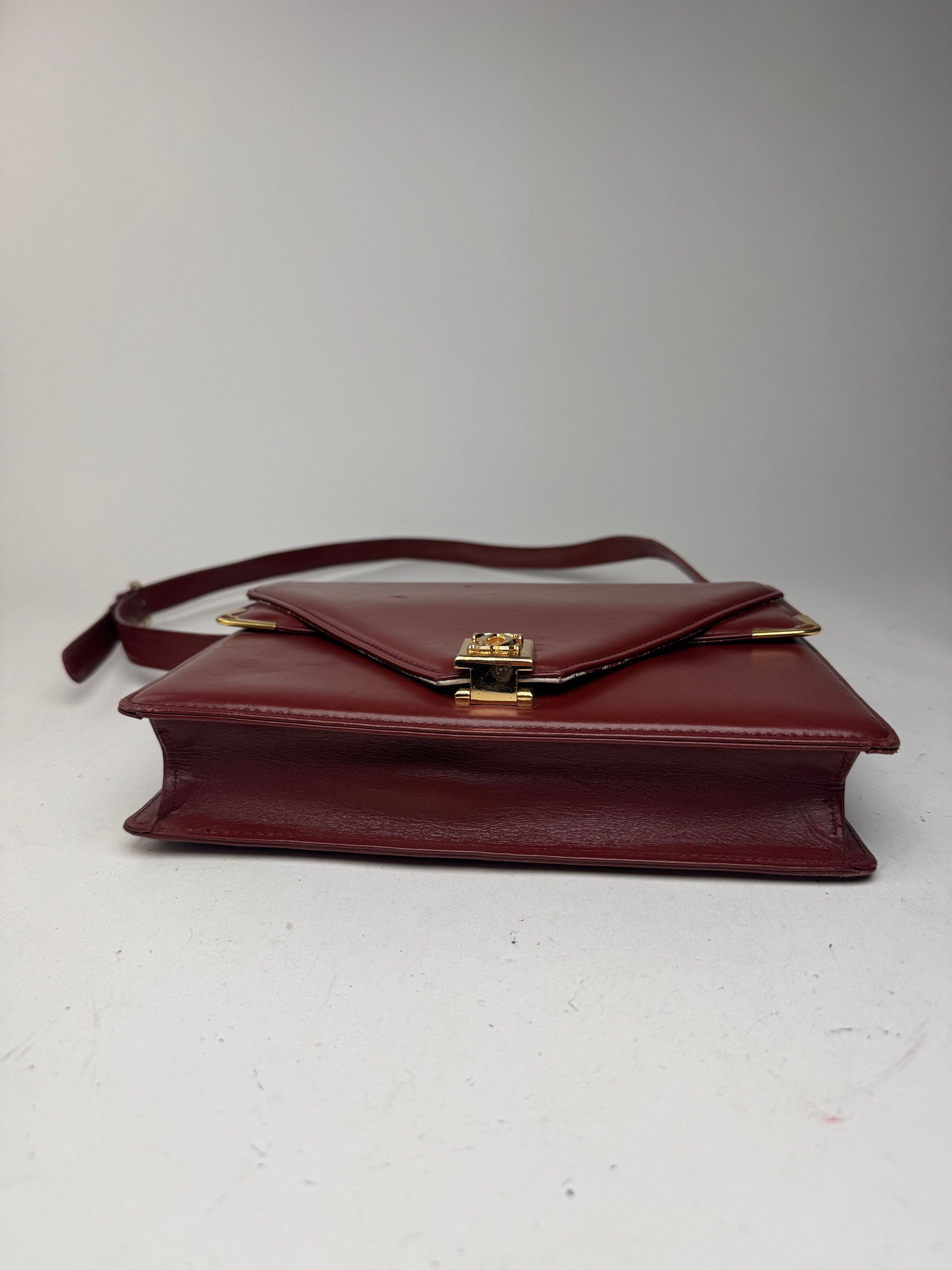 Cartier Vintage Crossbody Leather Bag Burgundy Size ONE SIZE - 11 Thumbnail