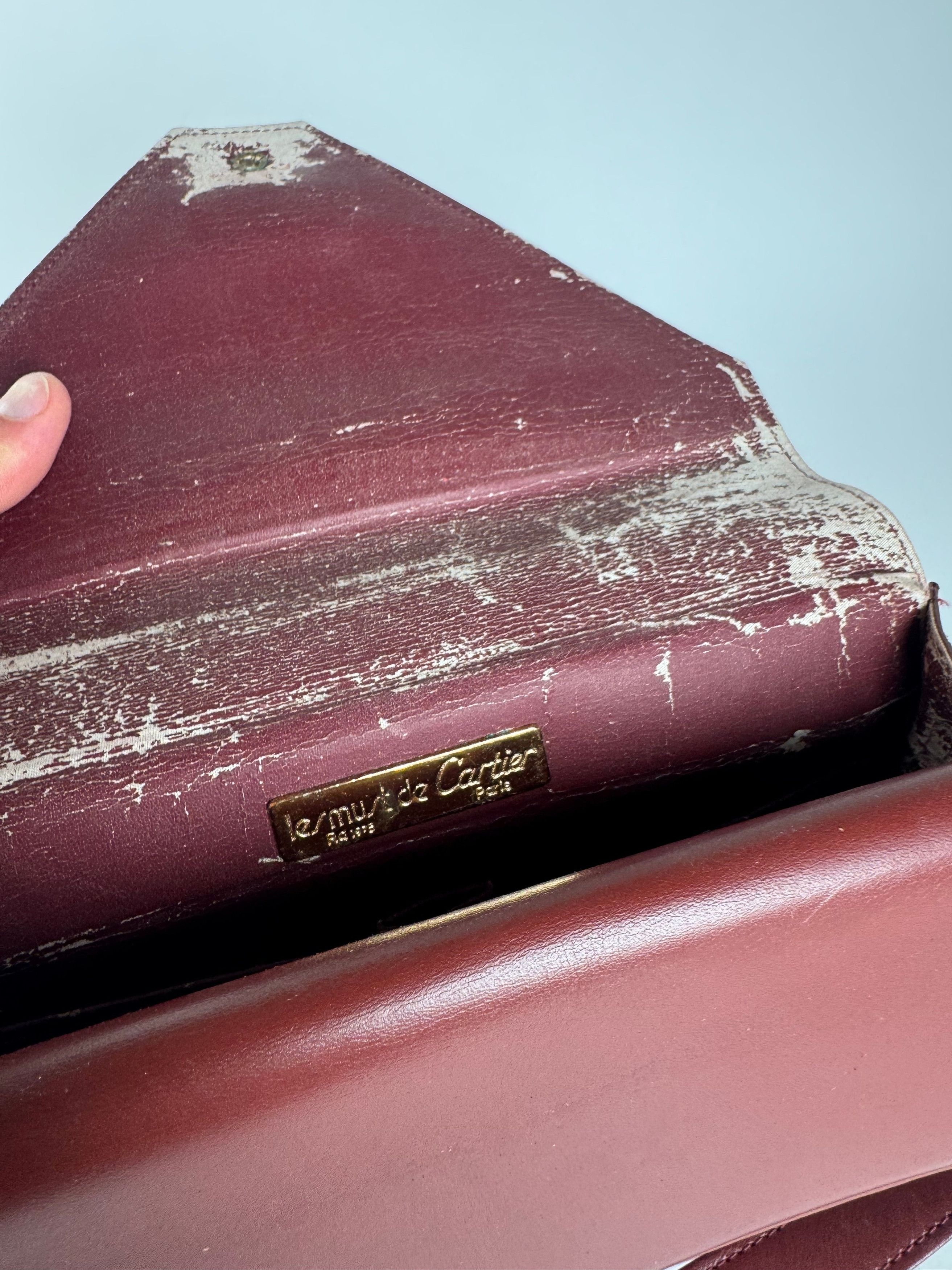 Cartier Vintage Crossbody Leather Bag Burgundy Size ONE SIZE - 15 Thumbnail