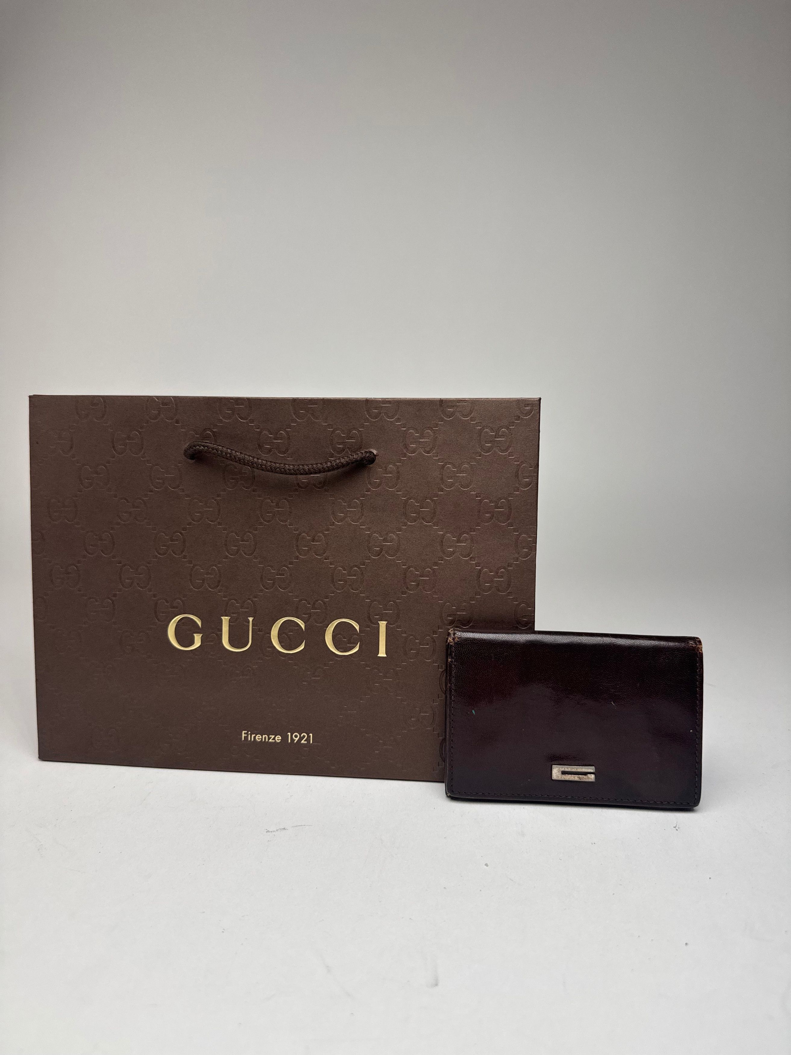 Gucci Vintage Leather Card Holder Brown Size ONE SIZE - 8 Thumbnail