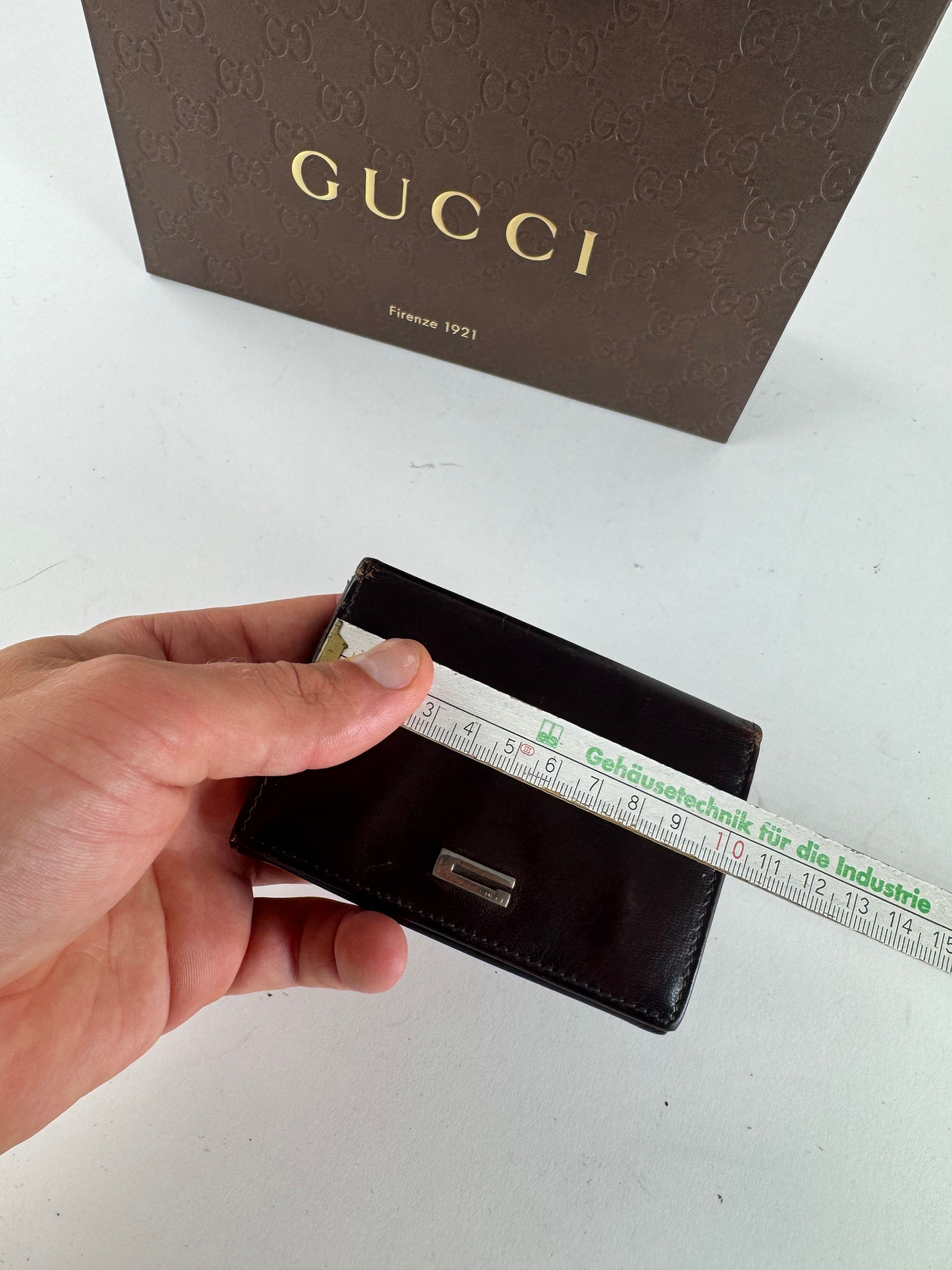 Gucci Vintage Leather Card Holder Brown Size ONE SIZE - 11 Thumbnail