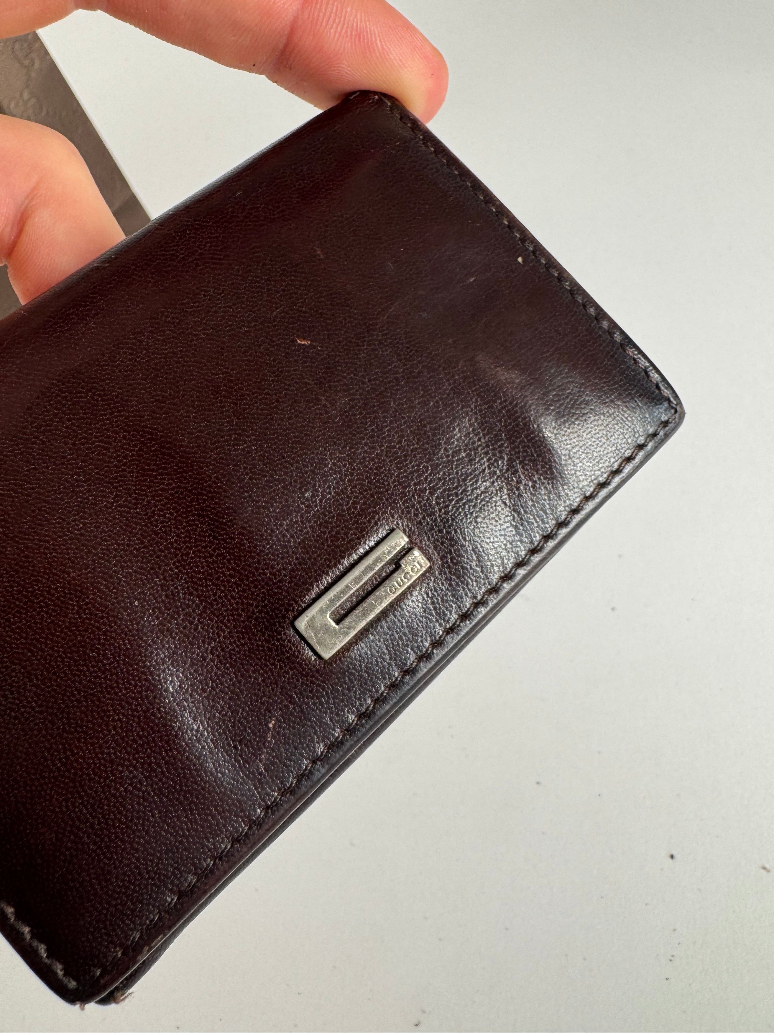 Gucci Vintage Leather Card Holder Brown Size ONE SIZE - 5 Thumbnail