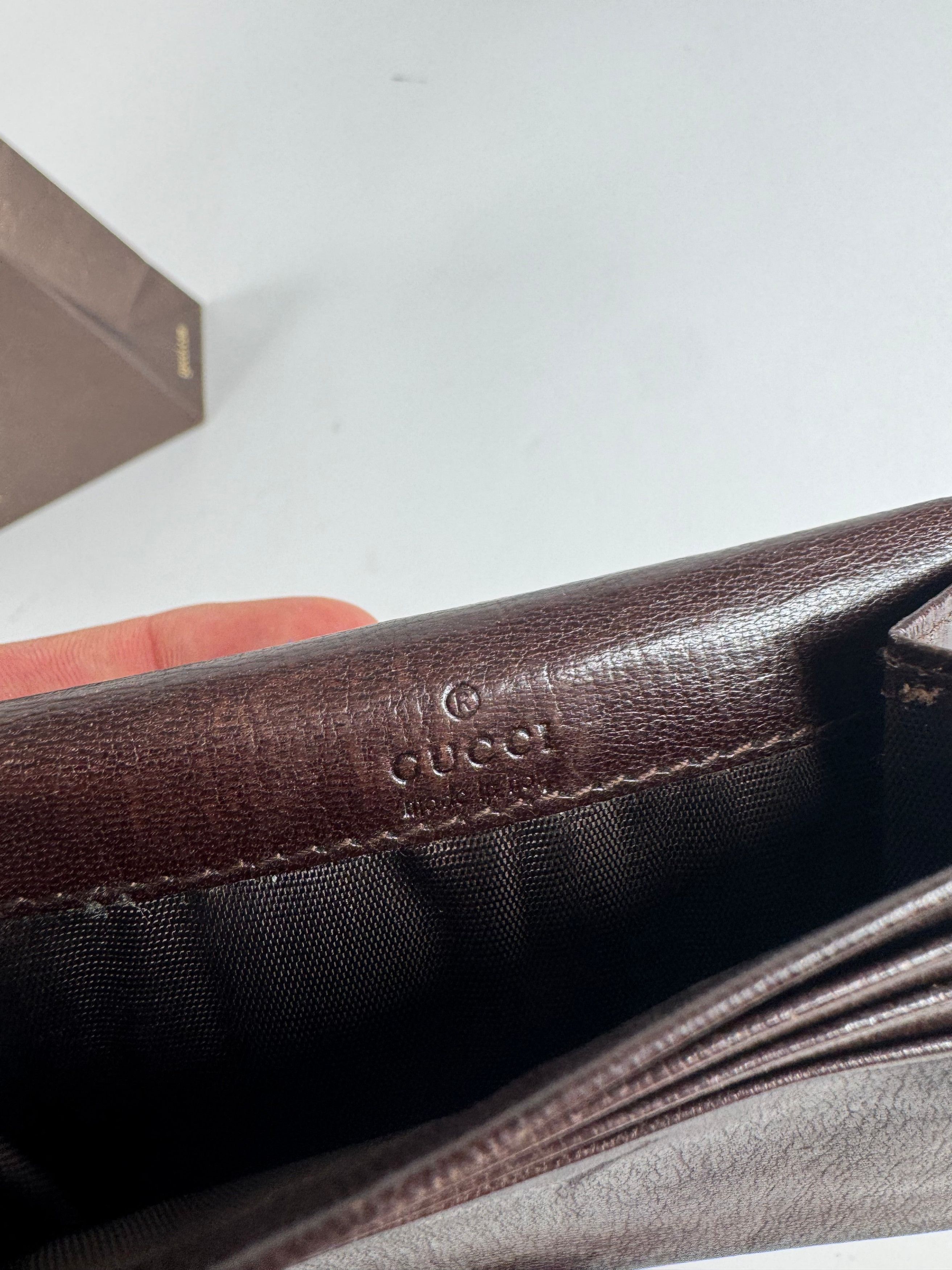 Gucci Vintage Leather Card Holder Brown Size ONE SIZE - 7 Thumbnail