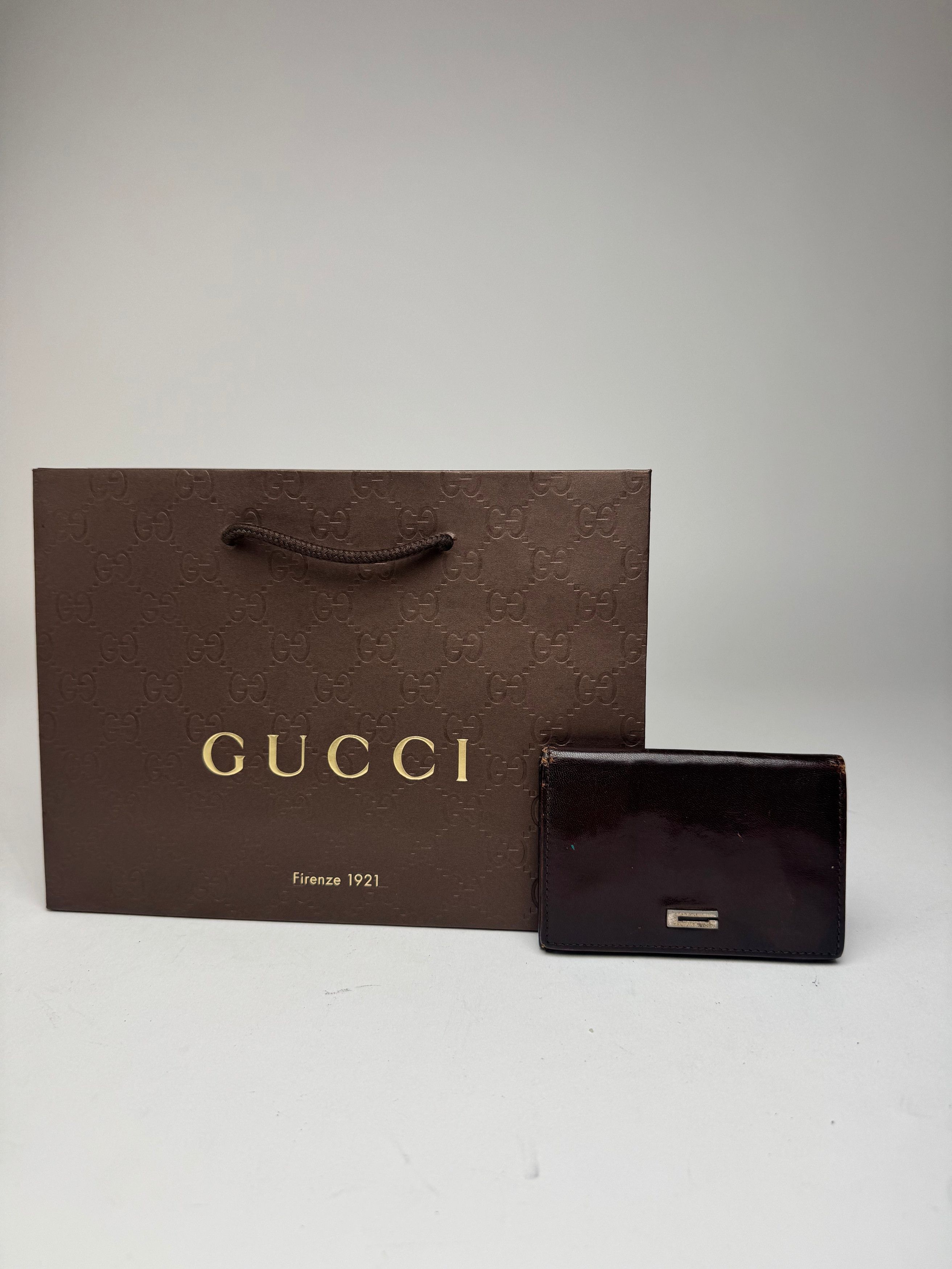 Gucci Vintage Leather Card Holder Brown Size ONE SIZE - 13 Thumbnail