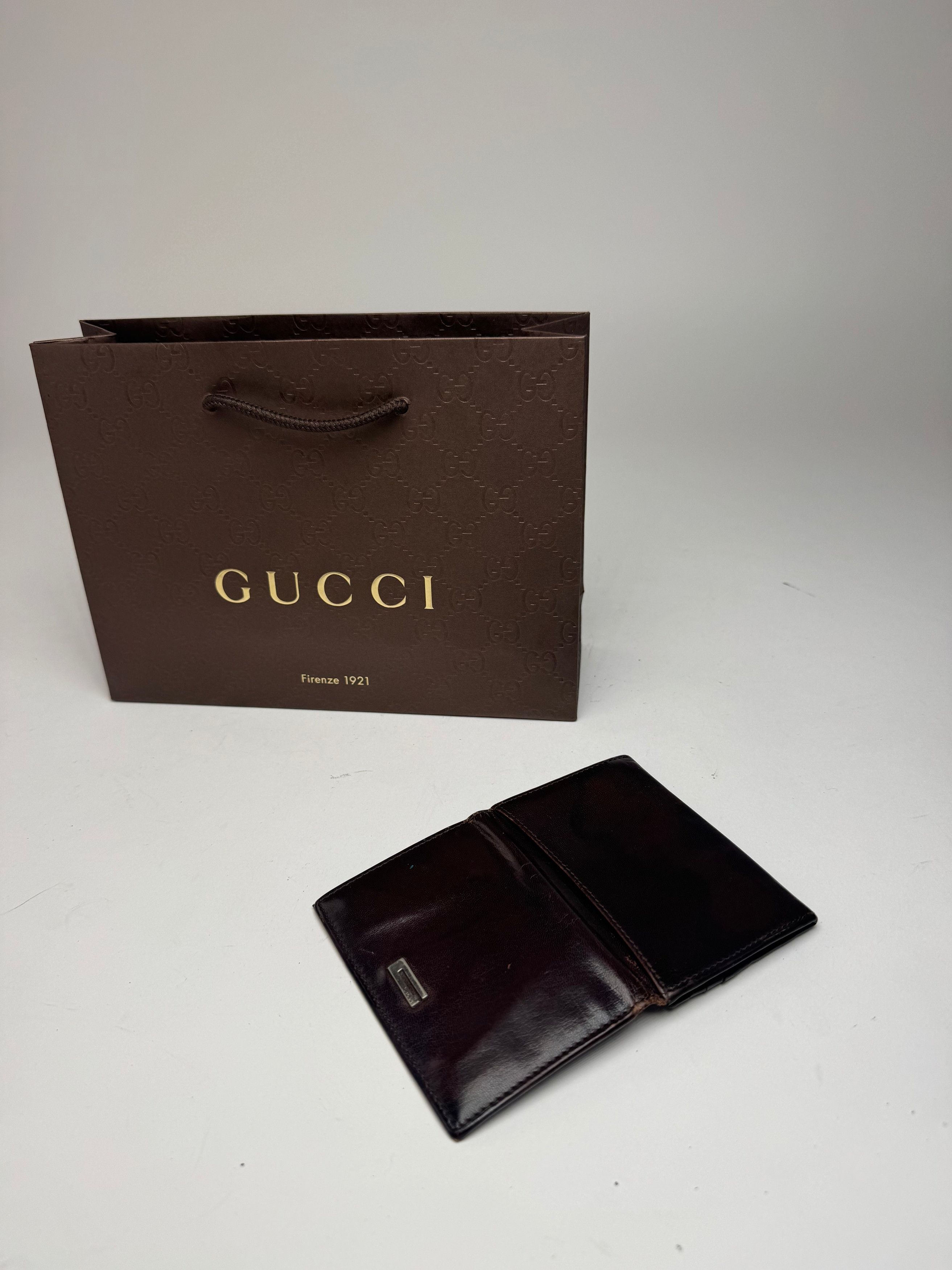 Gucci Vintage Leather Card Holder Brown Size ONE SIZE - 10 Thumbnail