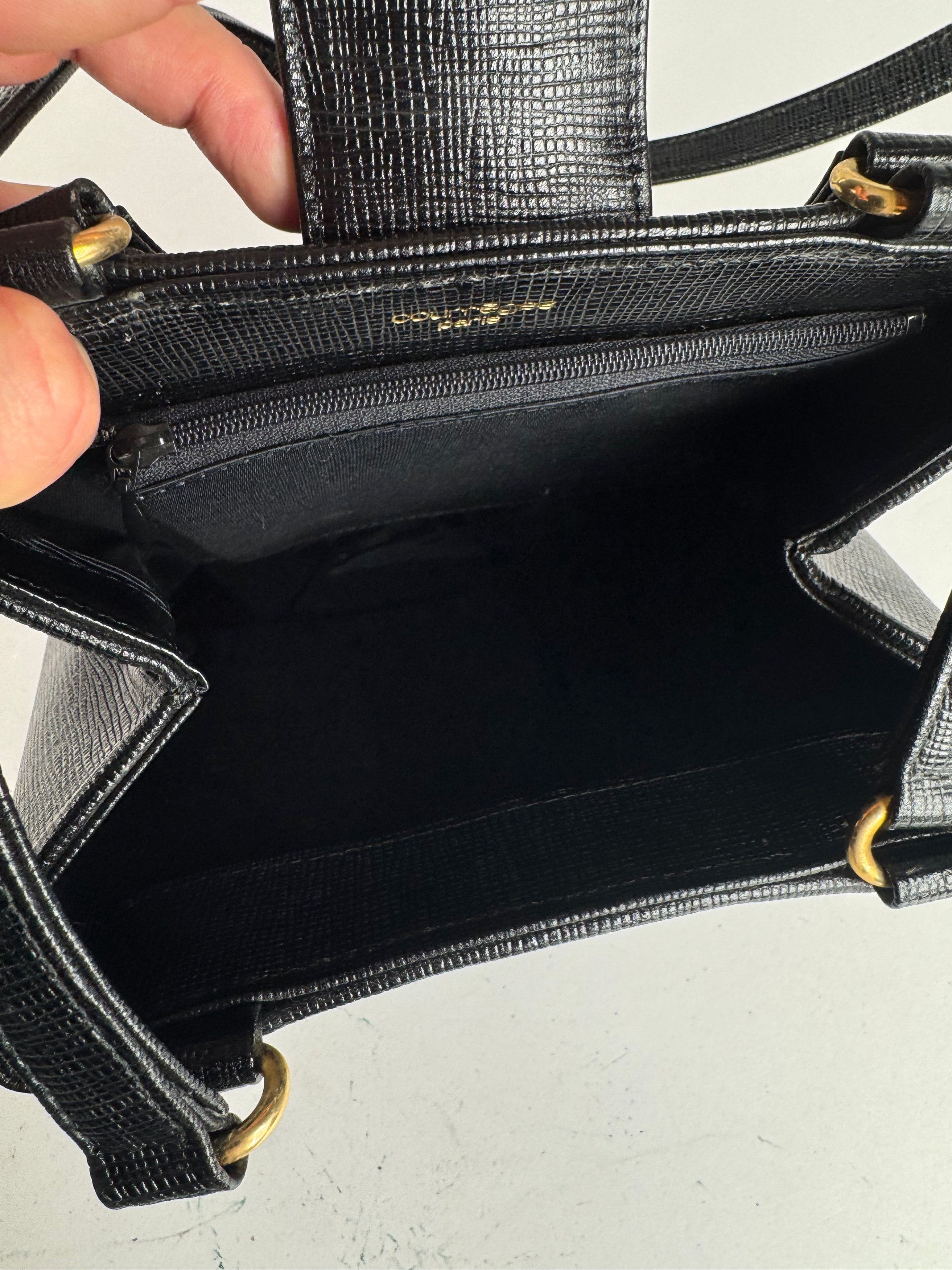 Courreges Vintage Paris Leather bag black Size ONE SIZE - 3 Thumbnail