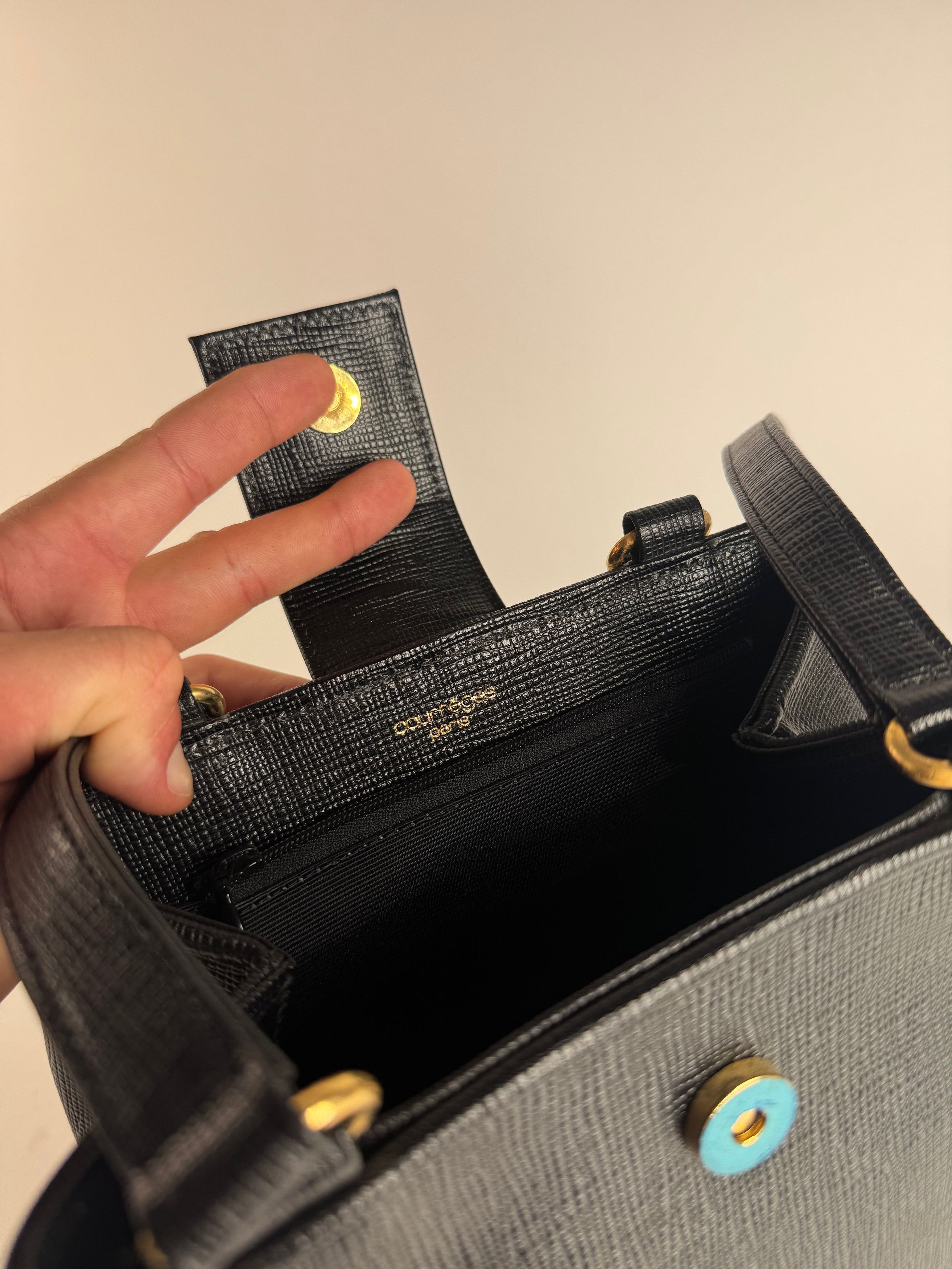 Courreges Vintage Paris Leather bag black Size ONE SIZE - 4 Thumbnail