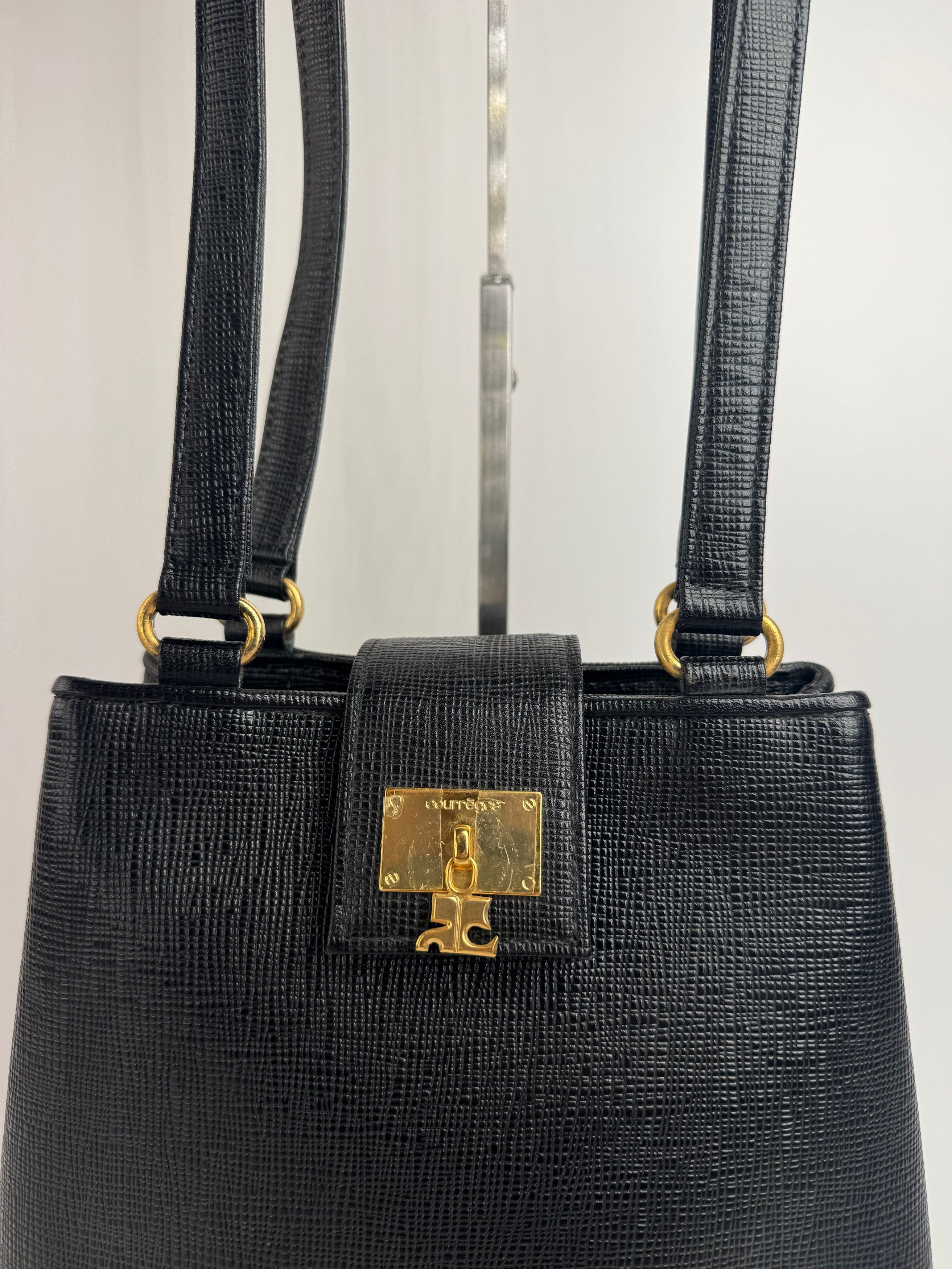 Courreges Vintage Paris Leather bag black Size ONE SIZE - 6 Thumbnail