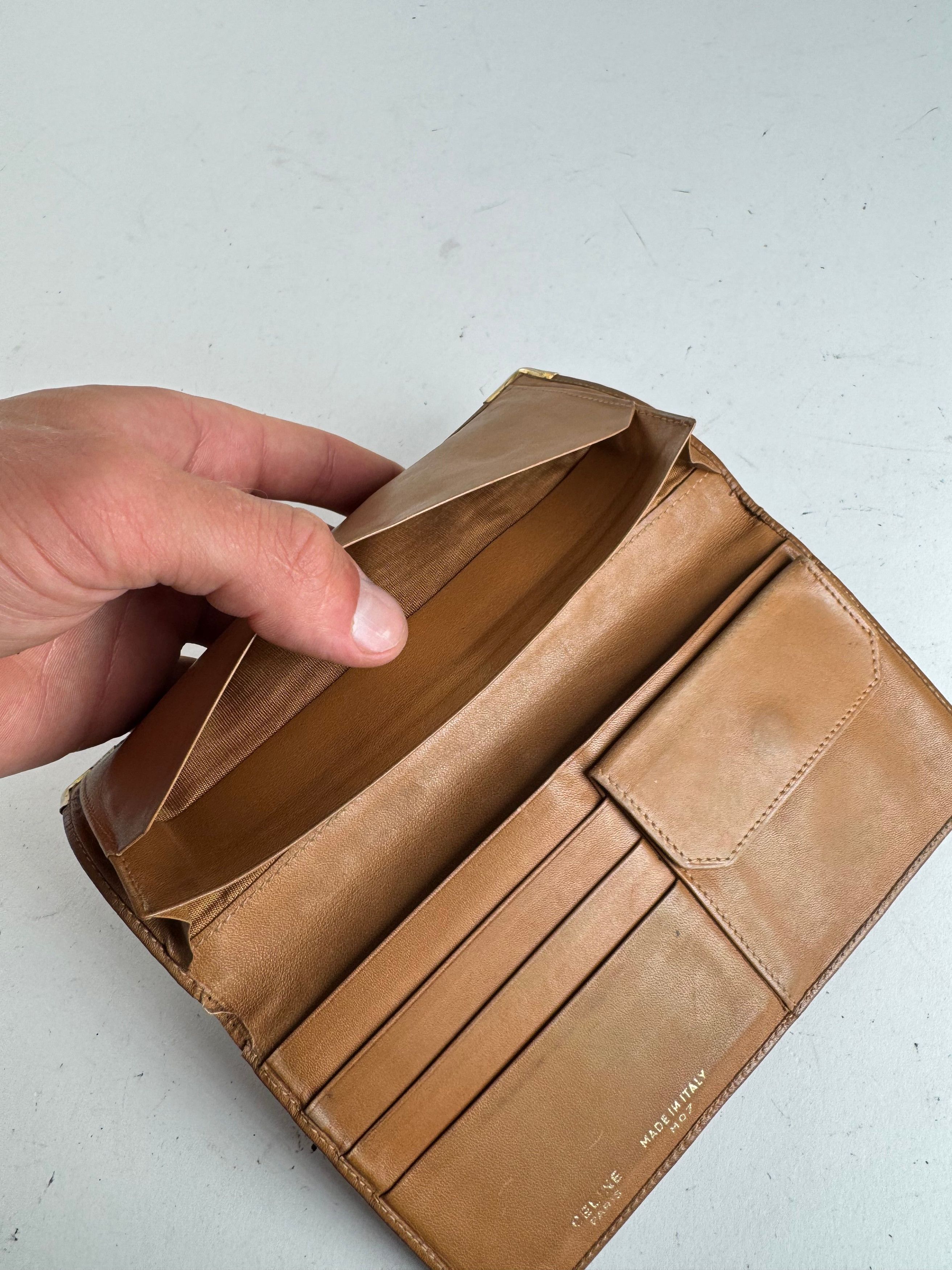Celine Vintage Paris monogram ID holder / Card holder brown Size ONE SIZE - 6 Thumbnail