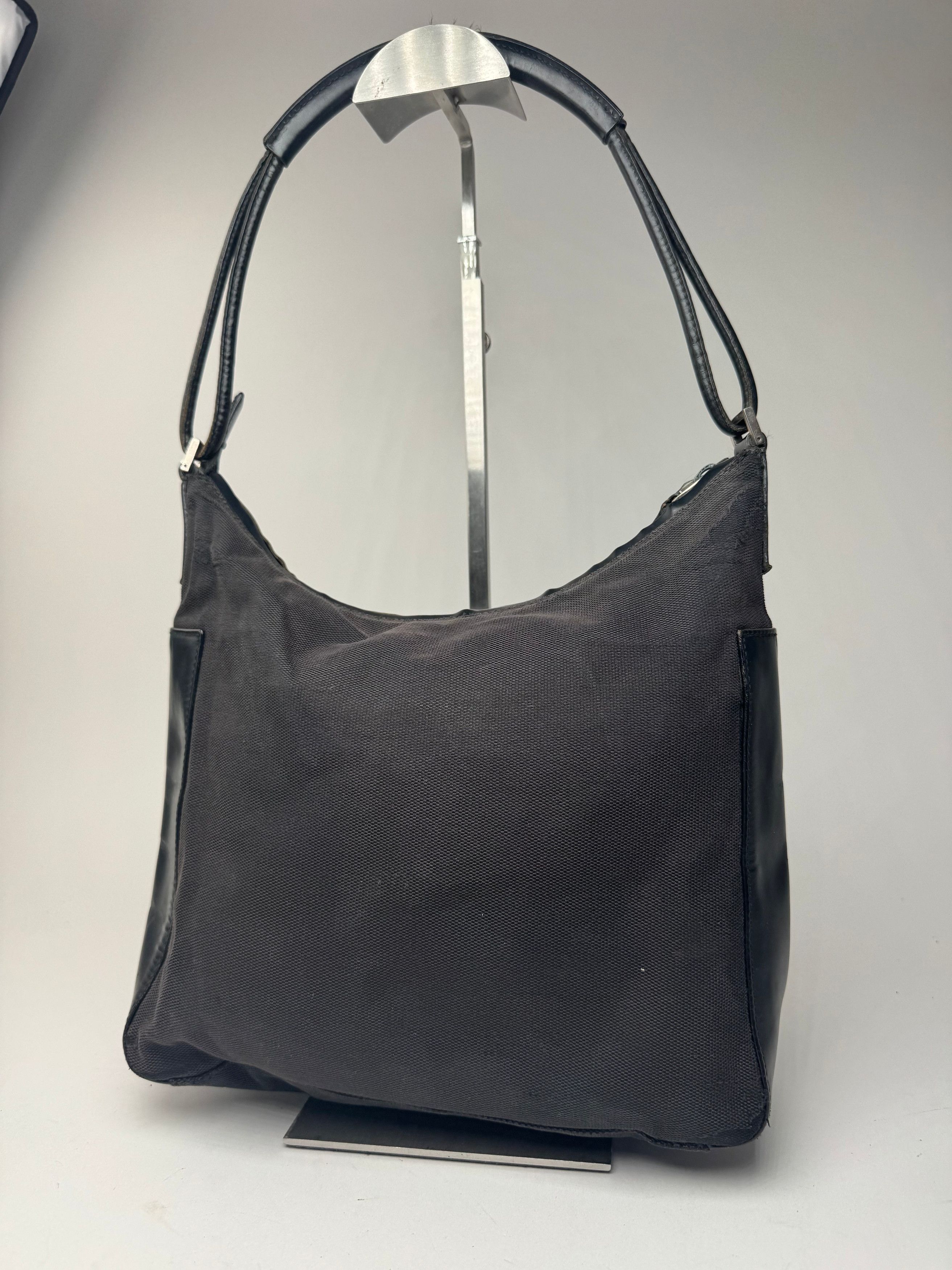 Gucci Vintage Leather cotton Bag black Size ONE SIZE - 11 Thumbnail