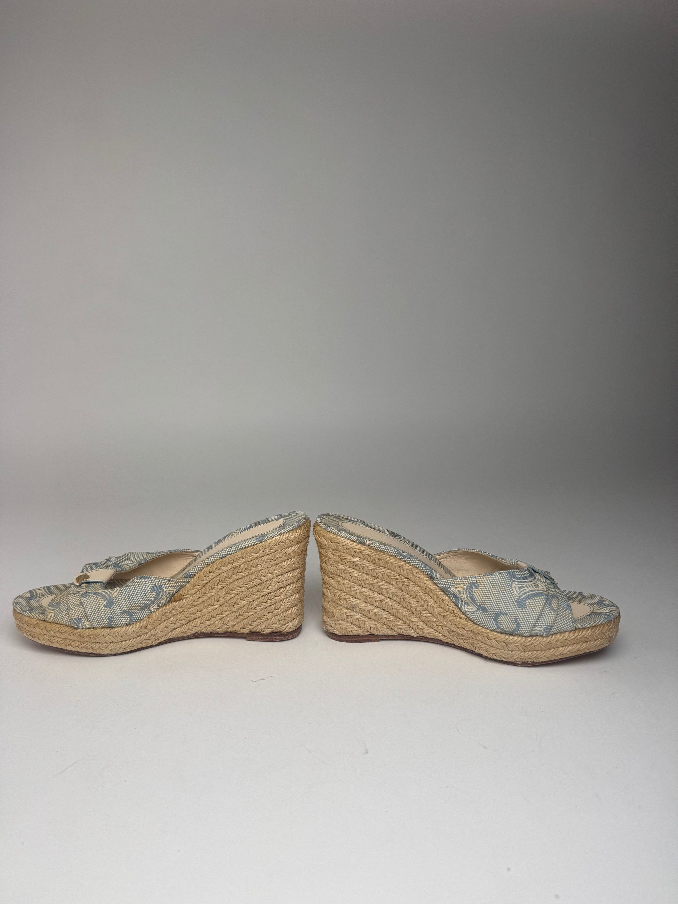 Celine Vintage Paris Monogram pumps blue beige EU36 Size US 5 / IT 35 - 6 Thumbnail
