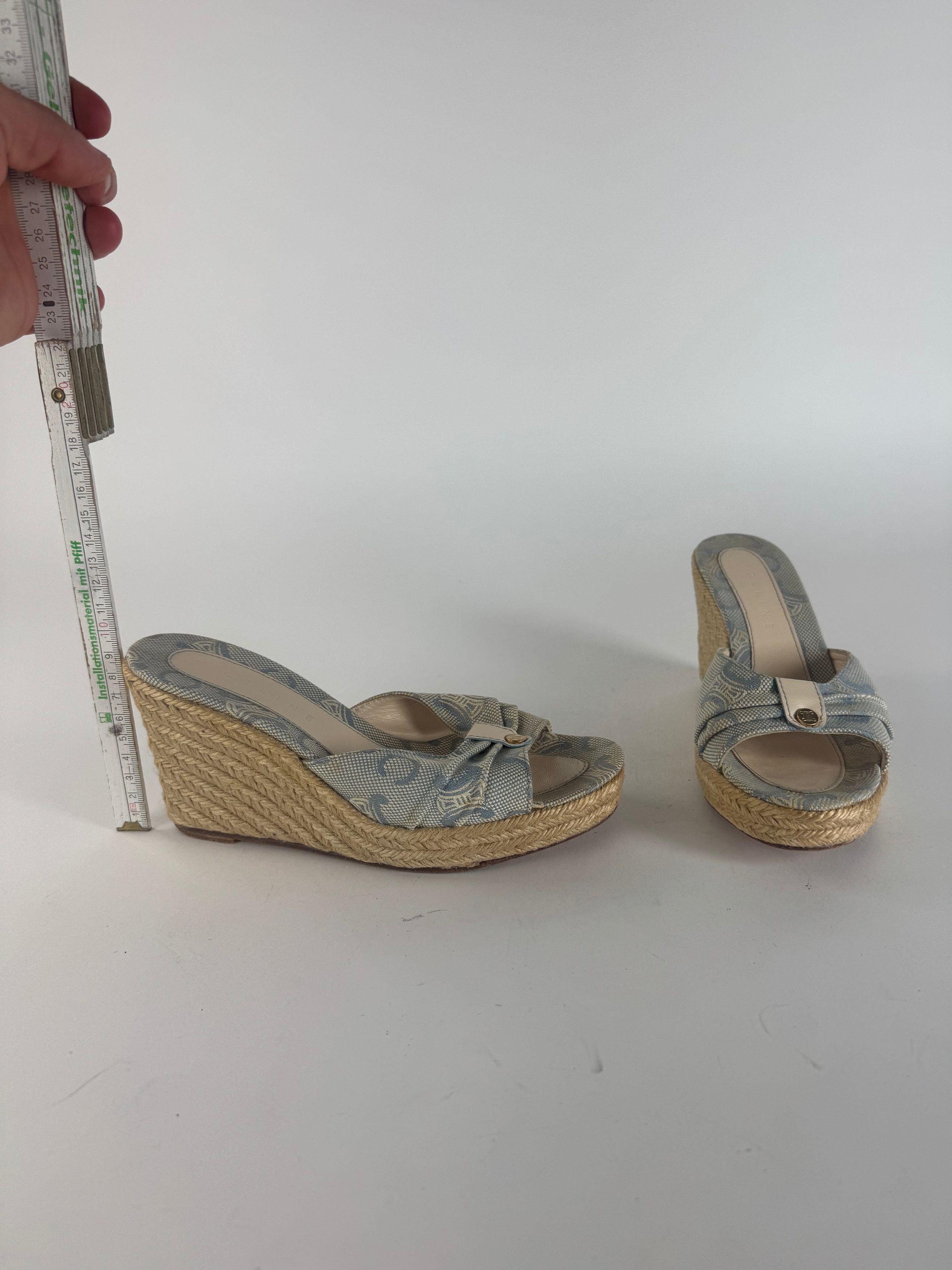 Celine Vintage Paris Monogram pumps blue beige EU36 Size US 5 / IT 35 - 10 Thumbnail