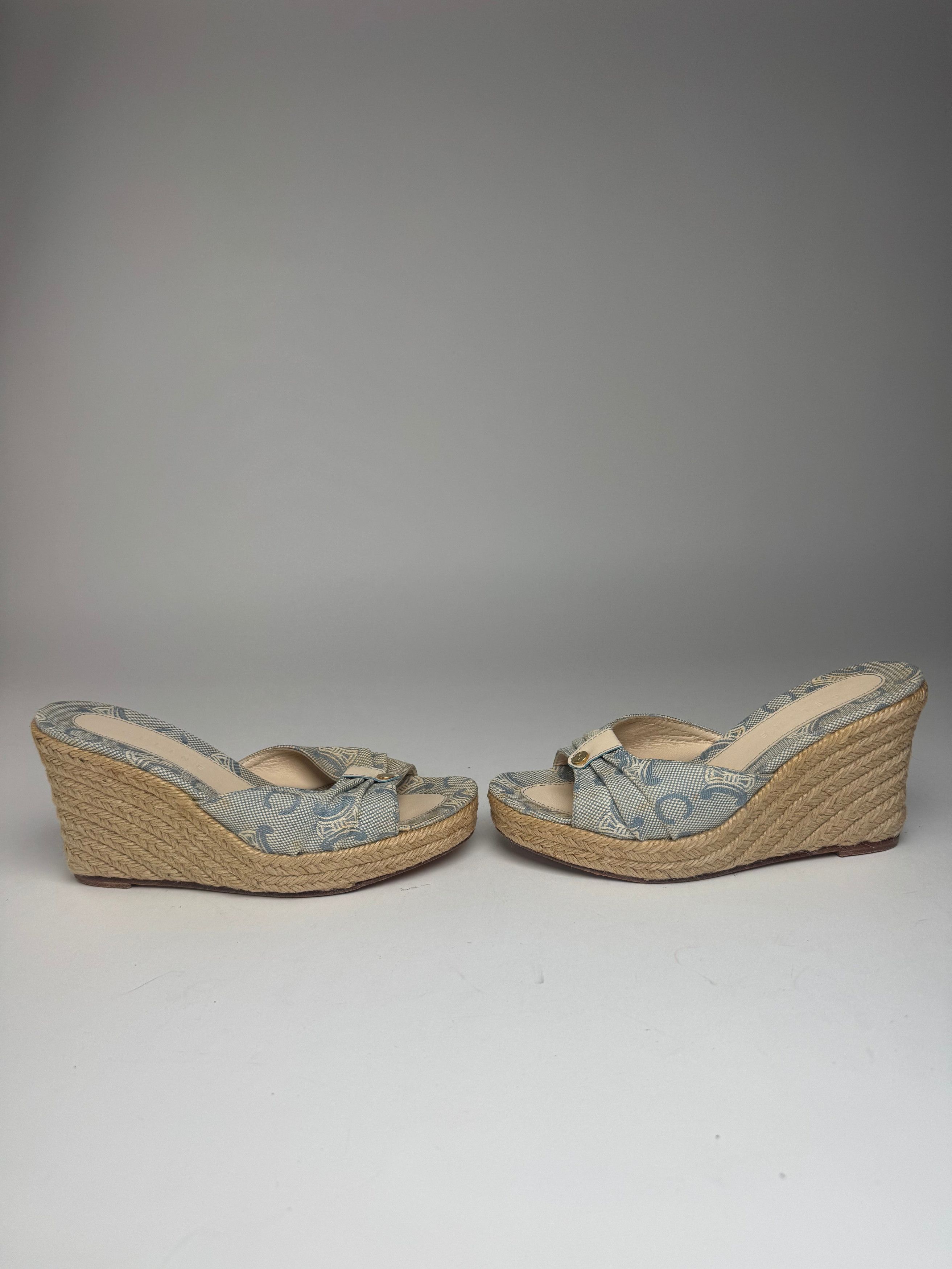 Celine Vintage Paris Monogram pumps blue beige EU36 Size US 5 / IT 35 - 5 Thumbnail