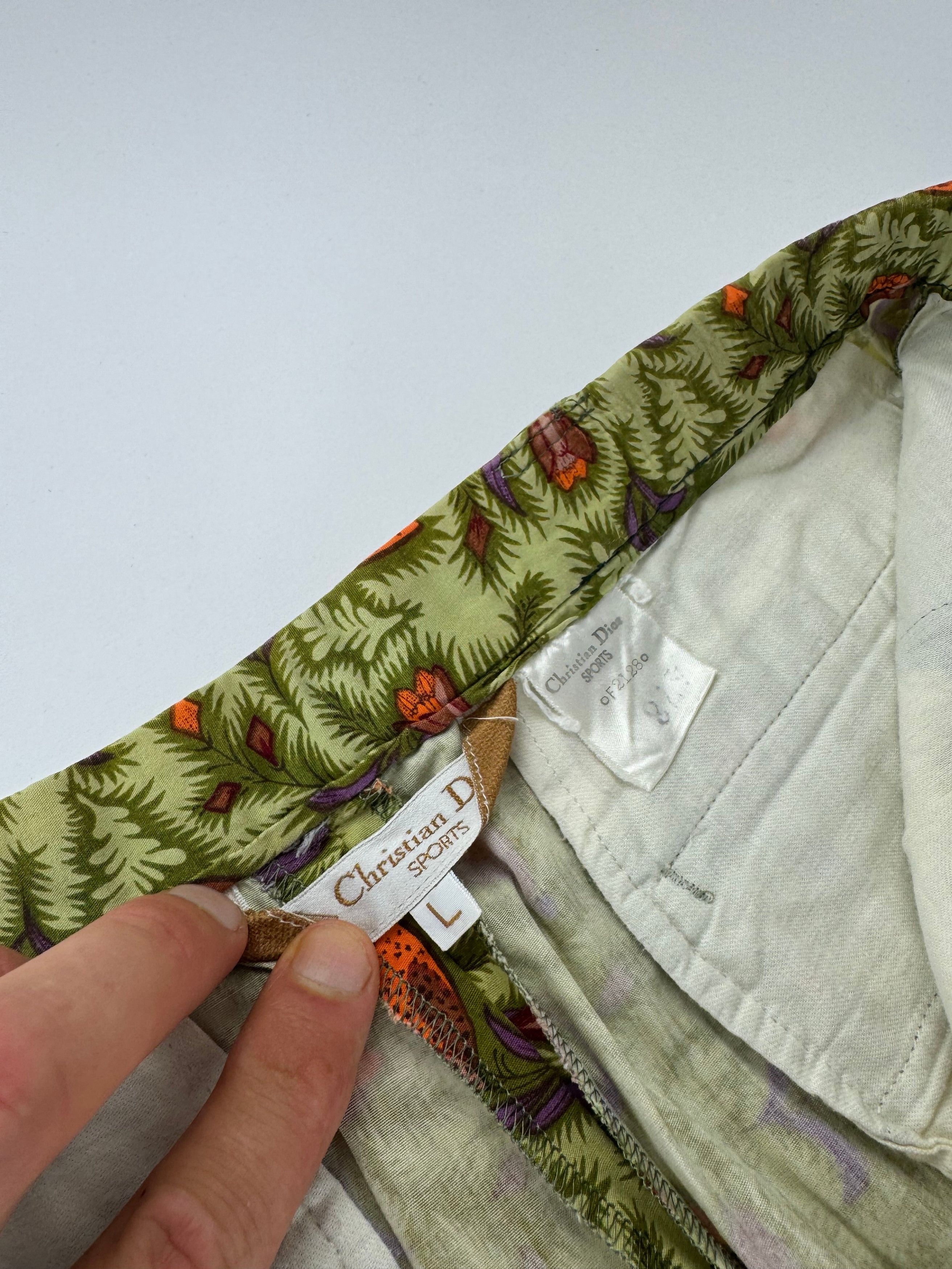 Dior Vintage Floral Pants green orange L Size 34" / US 12 / IT 48 - 7 Thumbnail