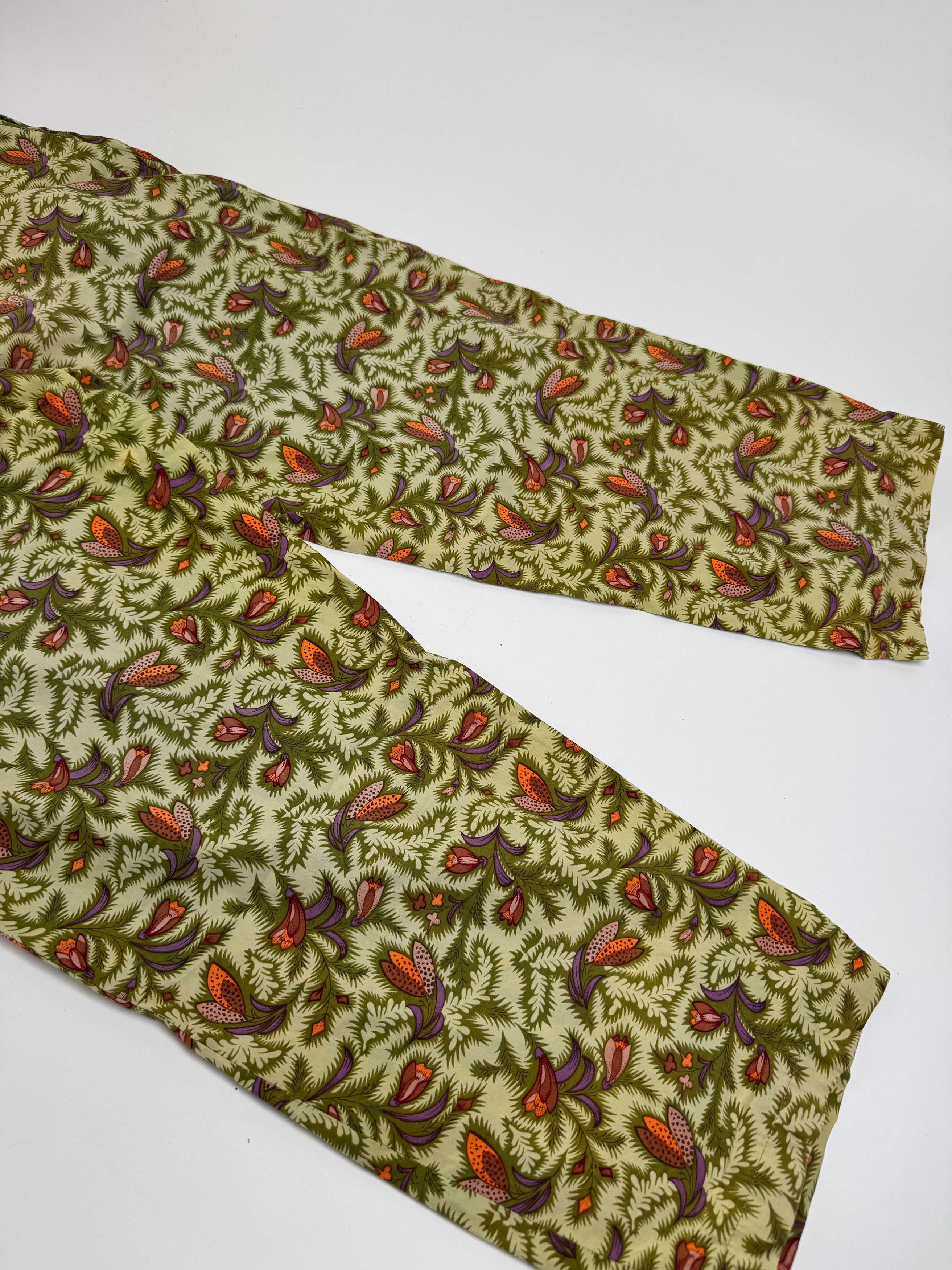 Dior Vintage Floral Pants green orange L Size 34" / US 12 / IT 48 - 12 Thumbnail