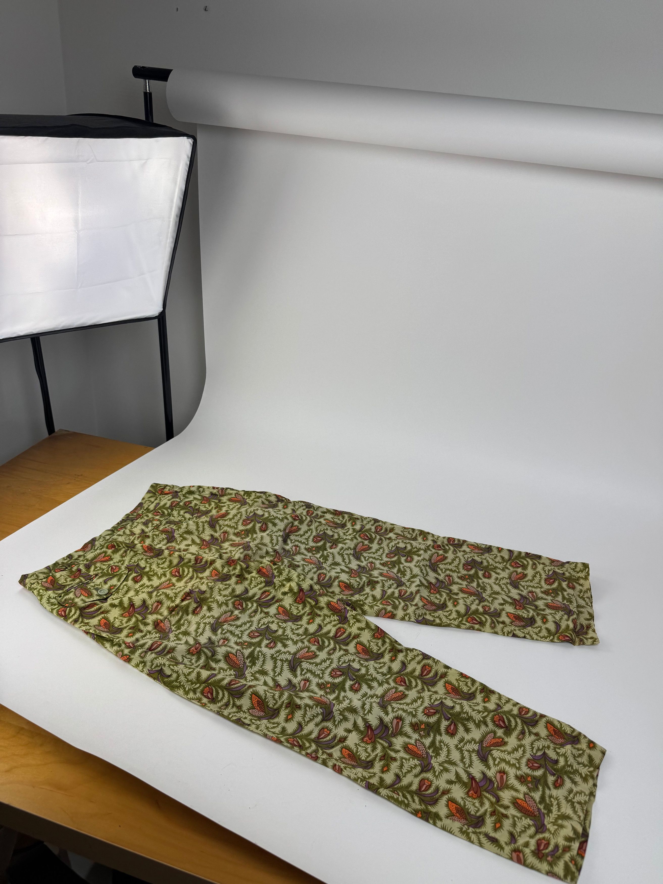 Dior Vintage Floral Pants green orange L Size 34" / US 12 / IT 48 - 10 Thumbnail