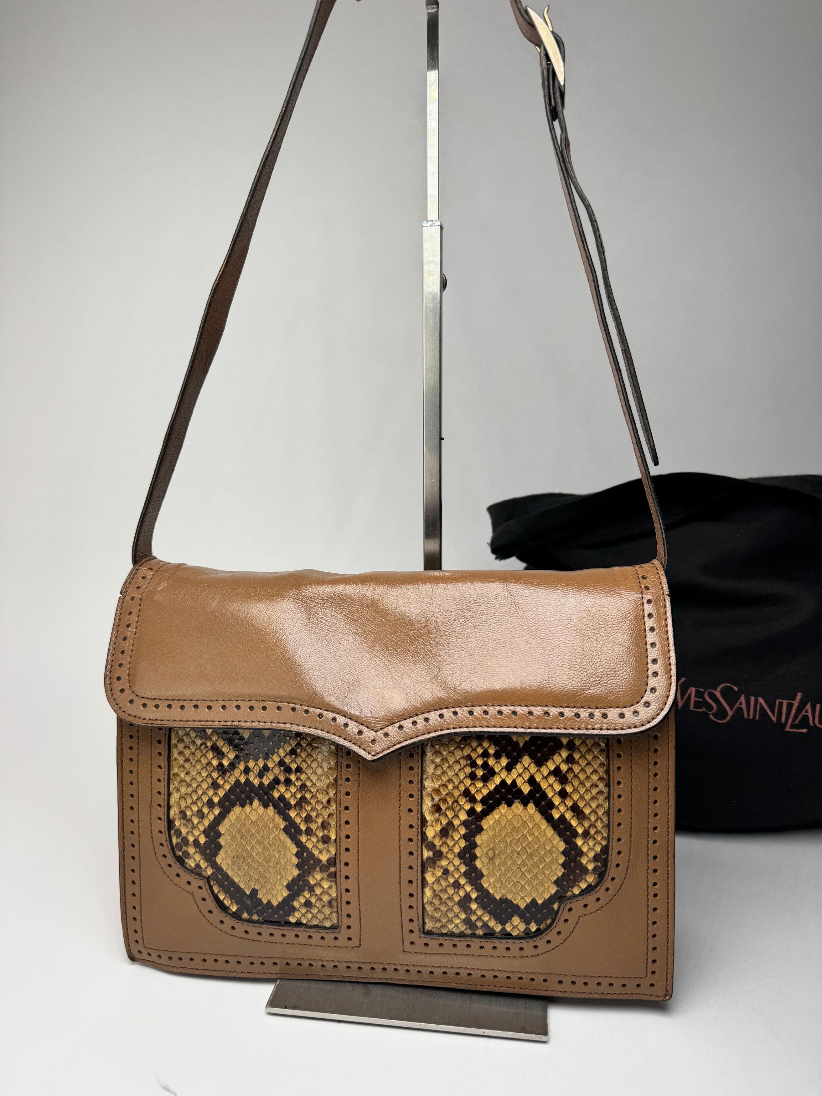 Other Vintage Yves Saint Laurent Leather snake bag brown Size ONE SIZE - 7 Thumbnail