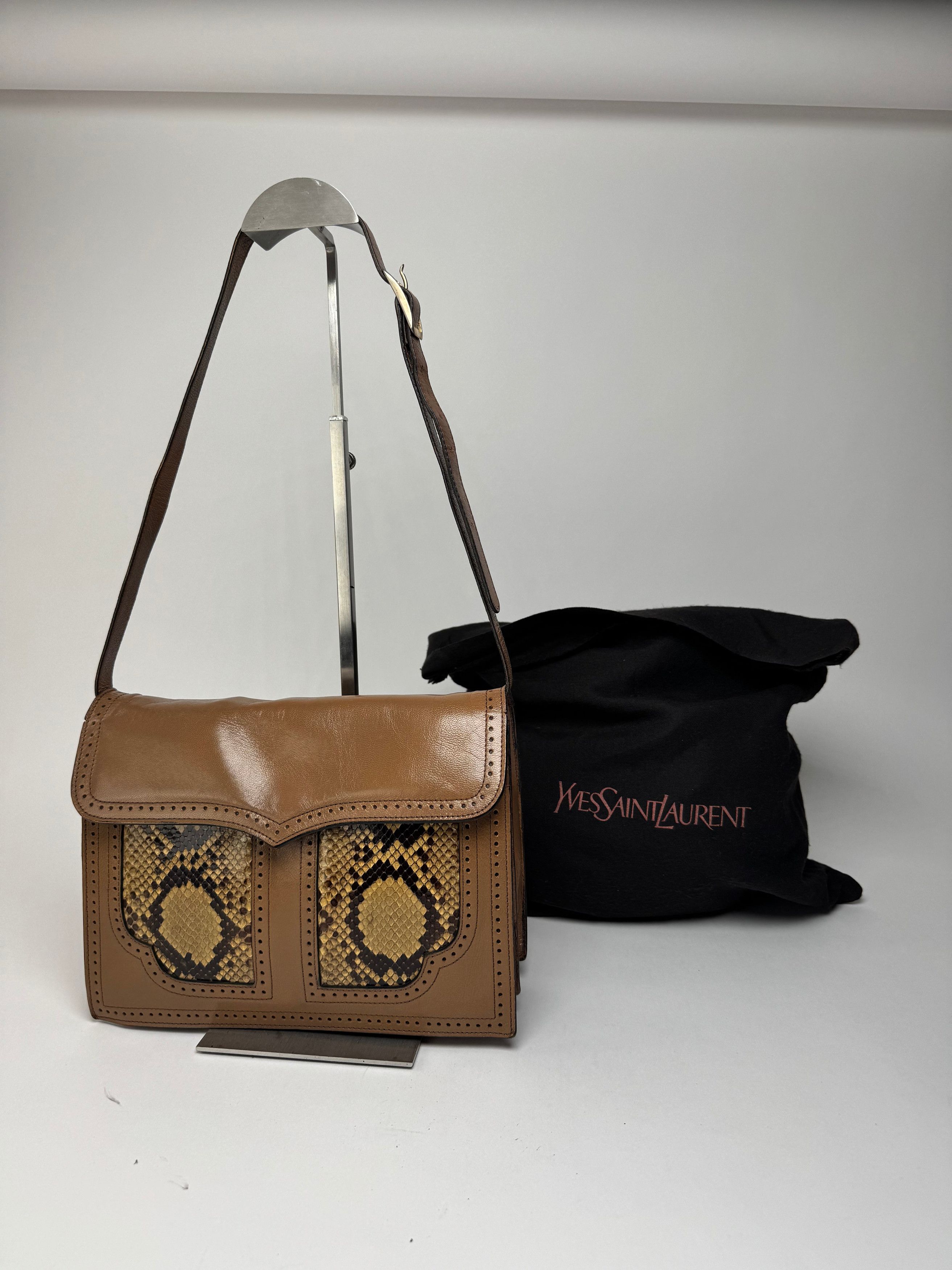 Other Vintage Yves Saint Laurent Leather snake bag brown Size ONE SIZE - 4 Thumbnail