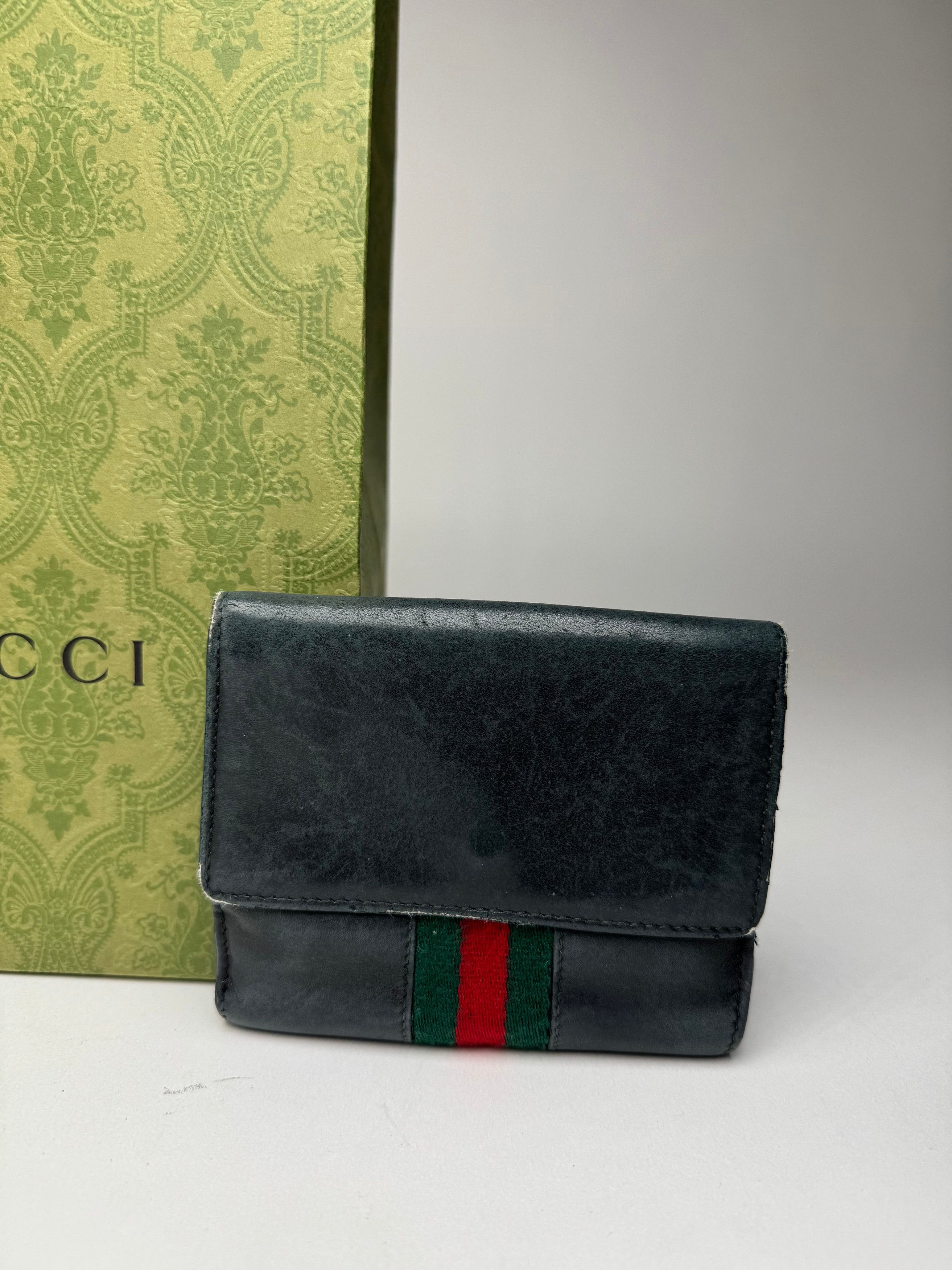 Gucci Vintage Leather wallet black Size ONE SIZE - 2 Thumbnail