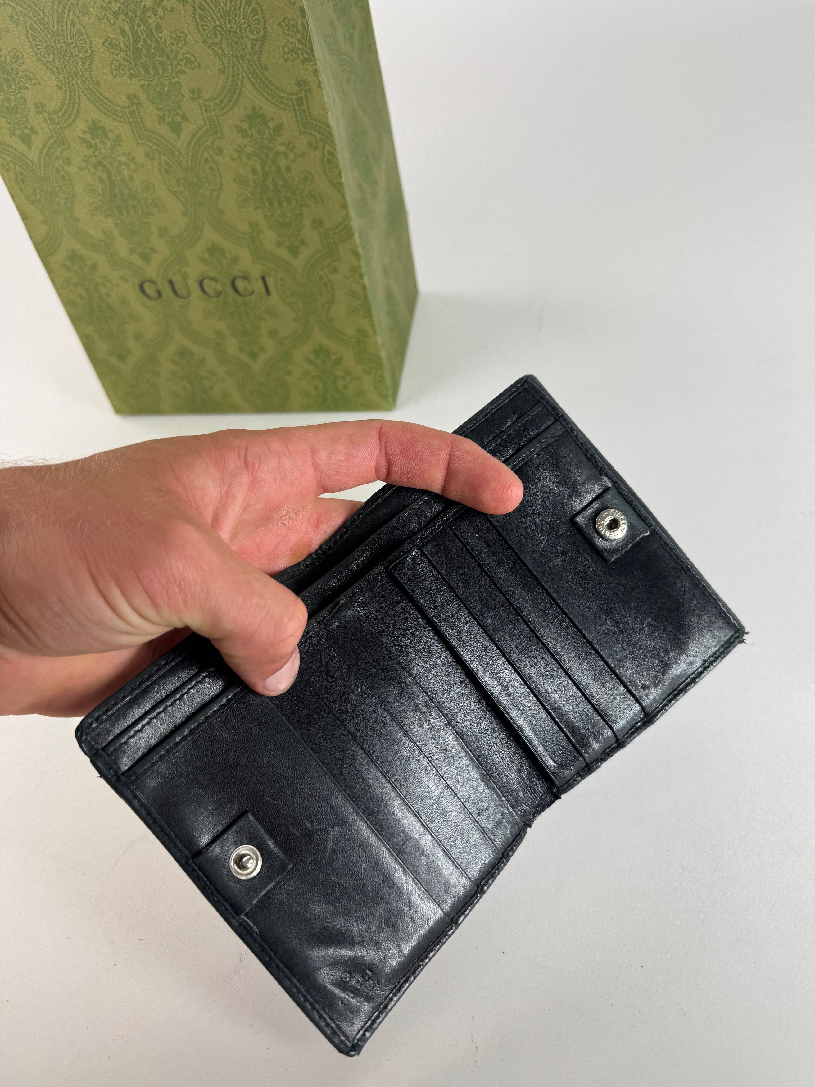 Gucci Vintage Leather wallet black Size ONE SIZE - 5 Thumbnail