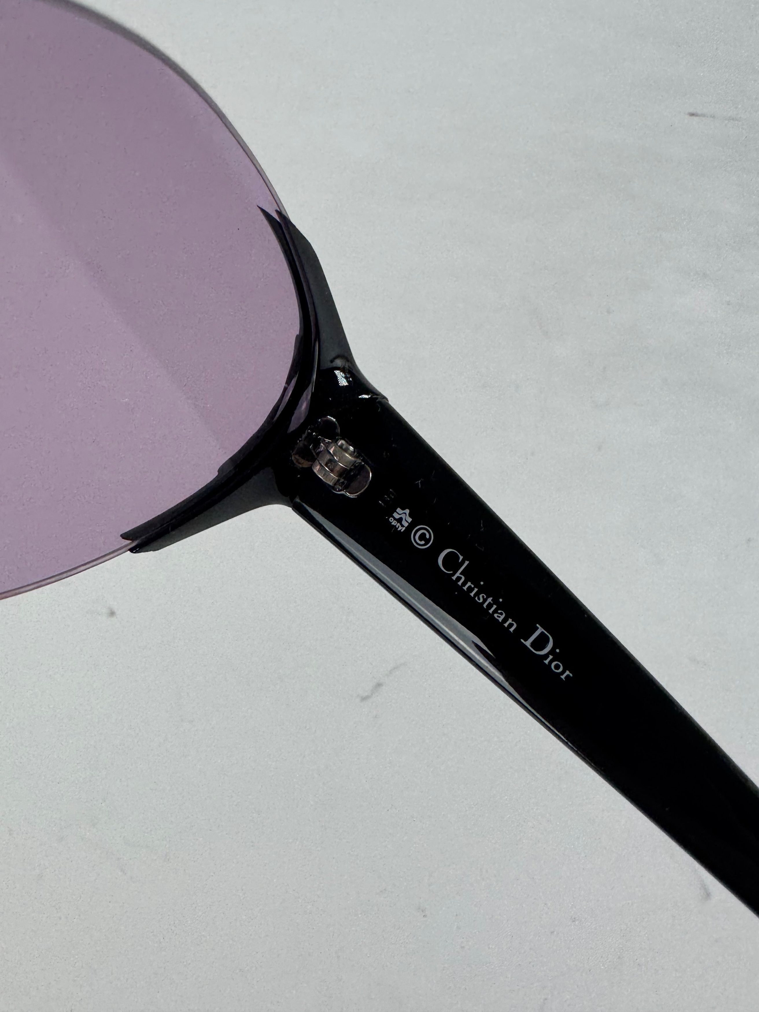 Dior Vintage Sunglasses Black Purple Size ONE SIZE - 11 Thumbnail