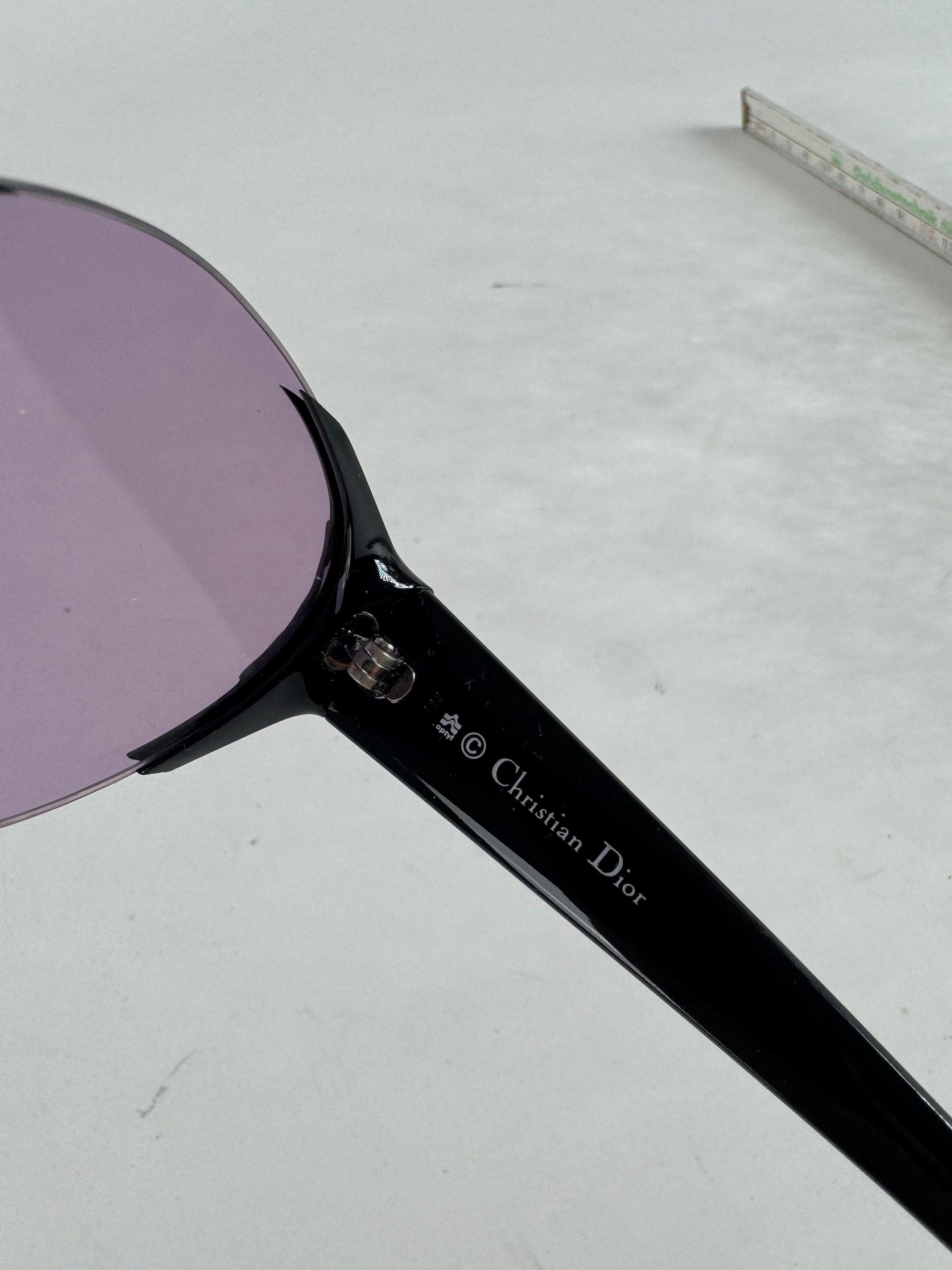 Dior Vintage Sunglasses Black Purple Size ONE SIZE - 10 Thumbnail