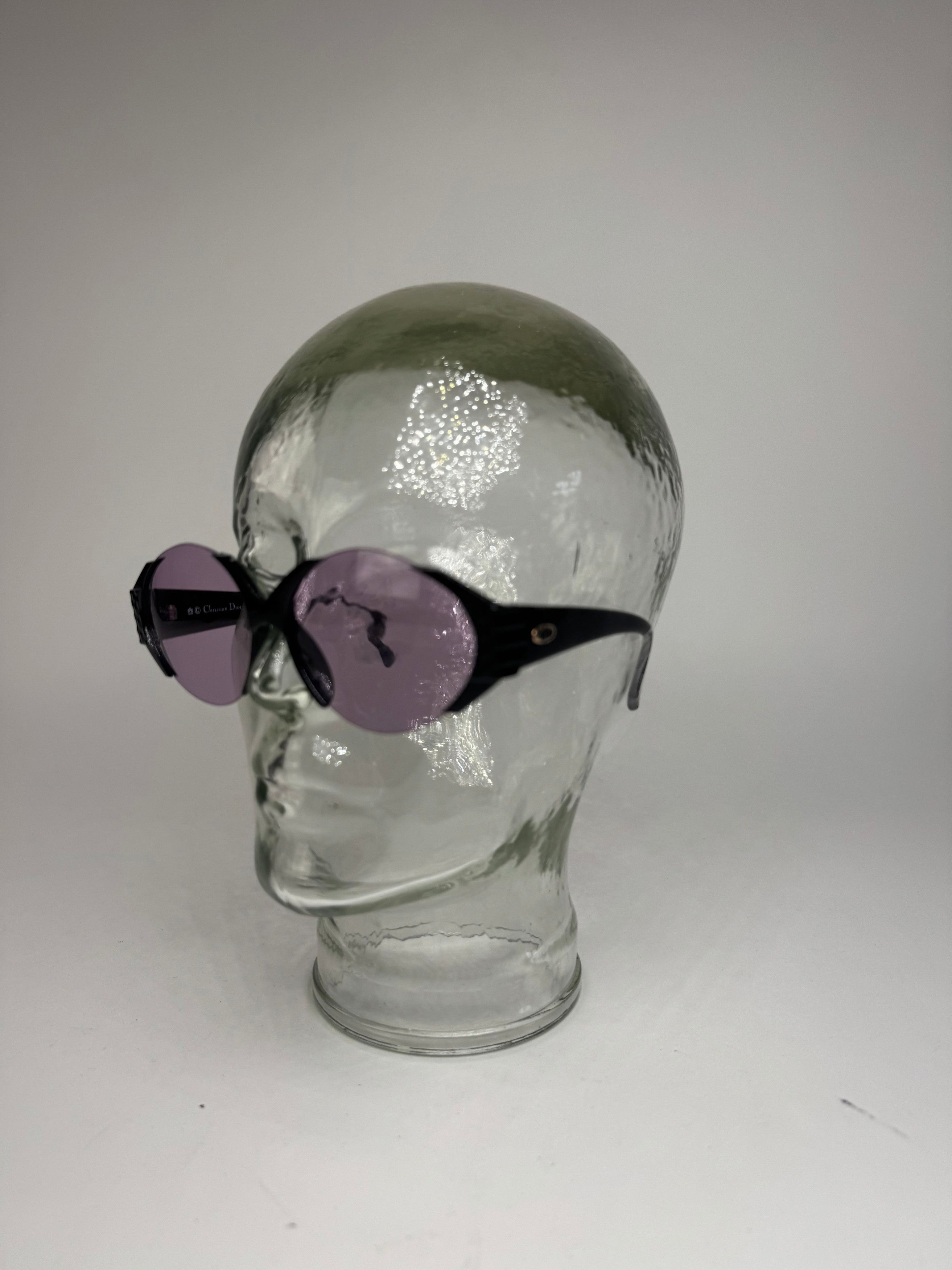 Dior Vintage Sunglasses Black Purple Size ONE SIZE - 4 Thumbnail
