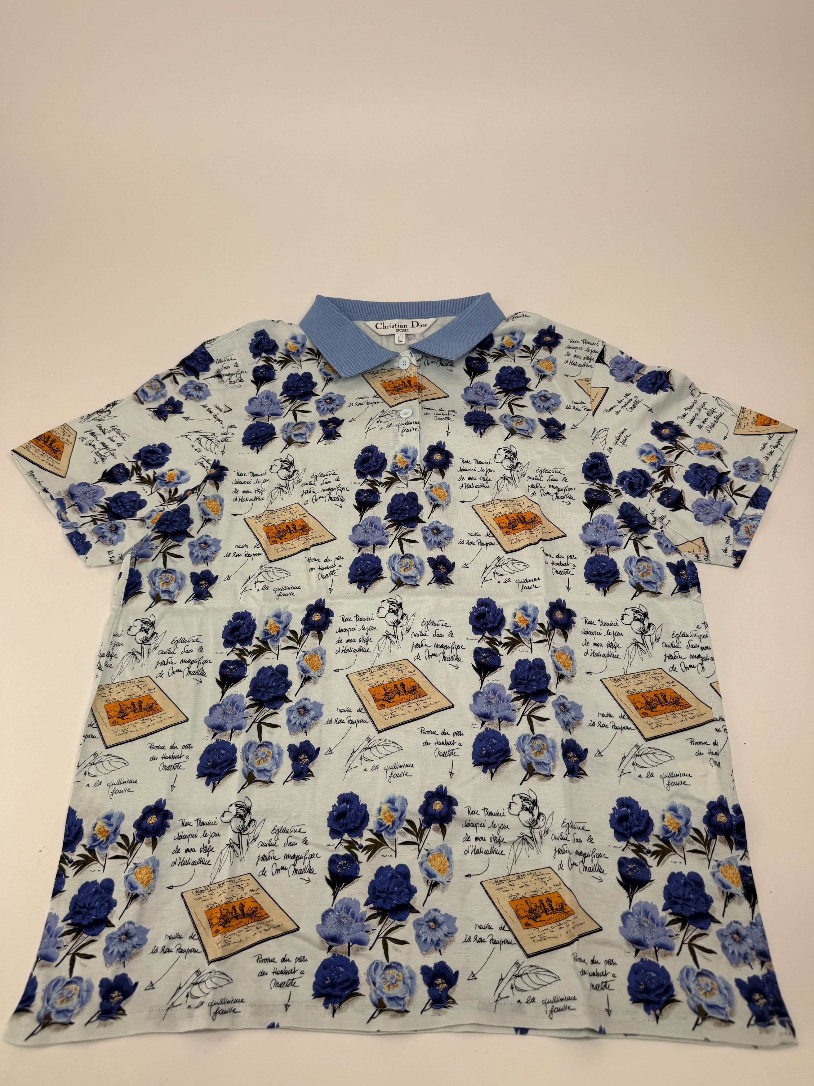 Dior Vintage Poloshirt Blue White L Size L / US 10 / IT 46 - 4 Thumbnail