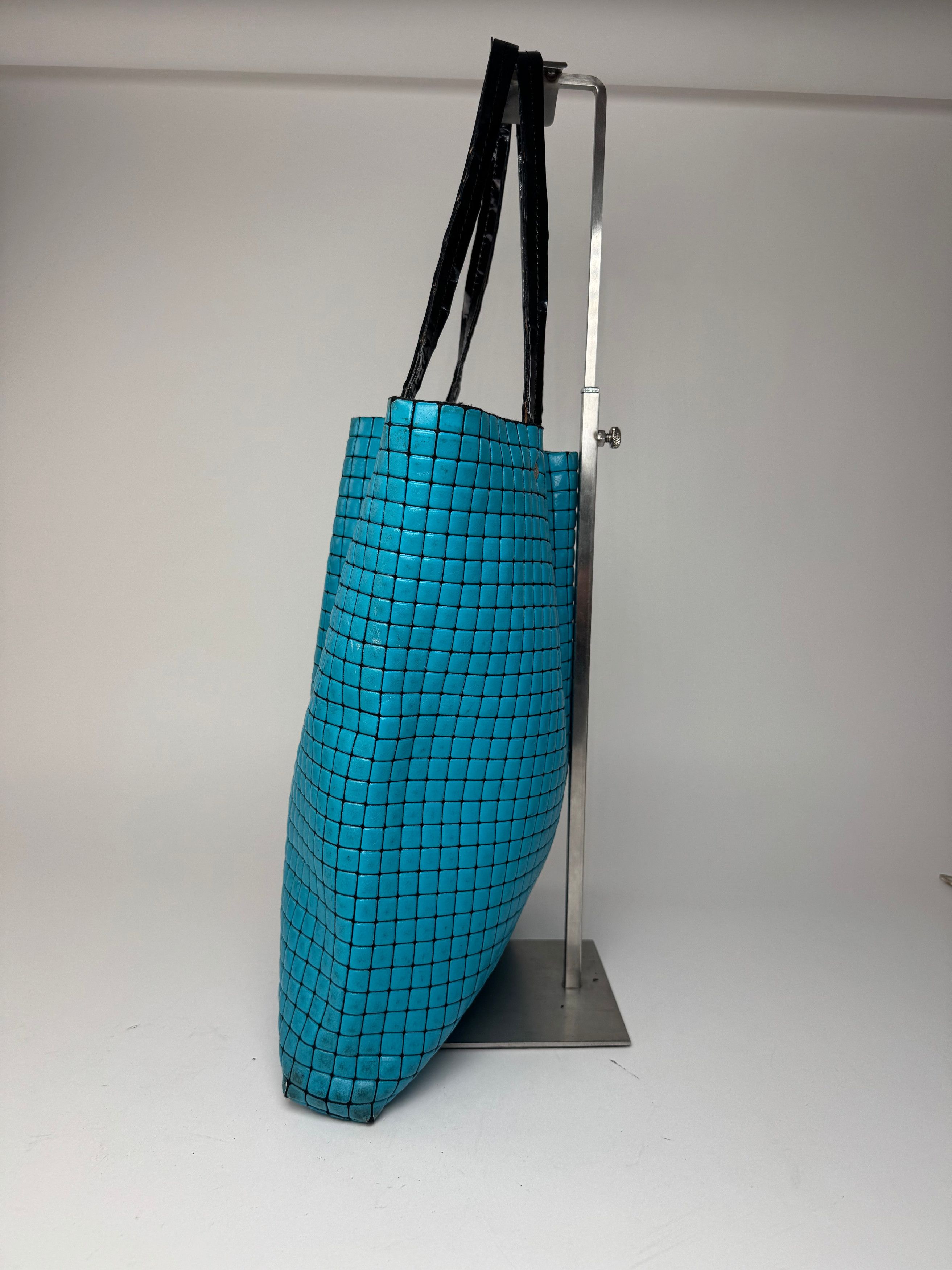 Issey Miyake Vintage Pleats Please Tote Blue Black Size ONE SIZE - 8 Thumbnail