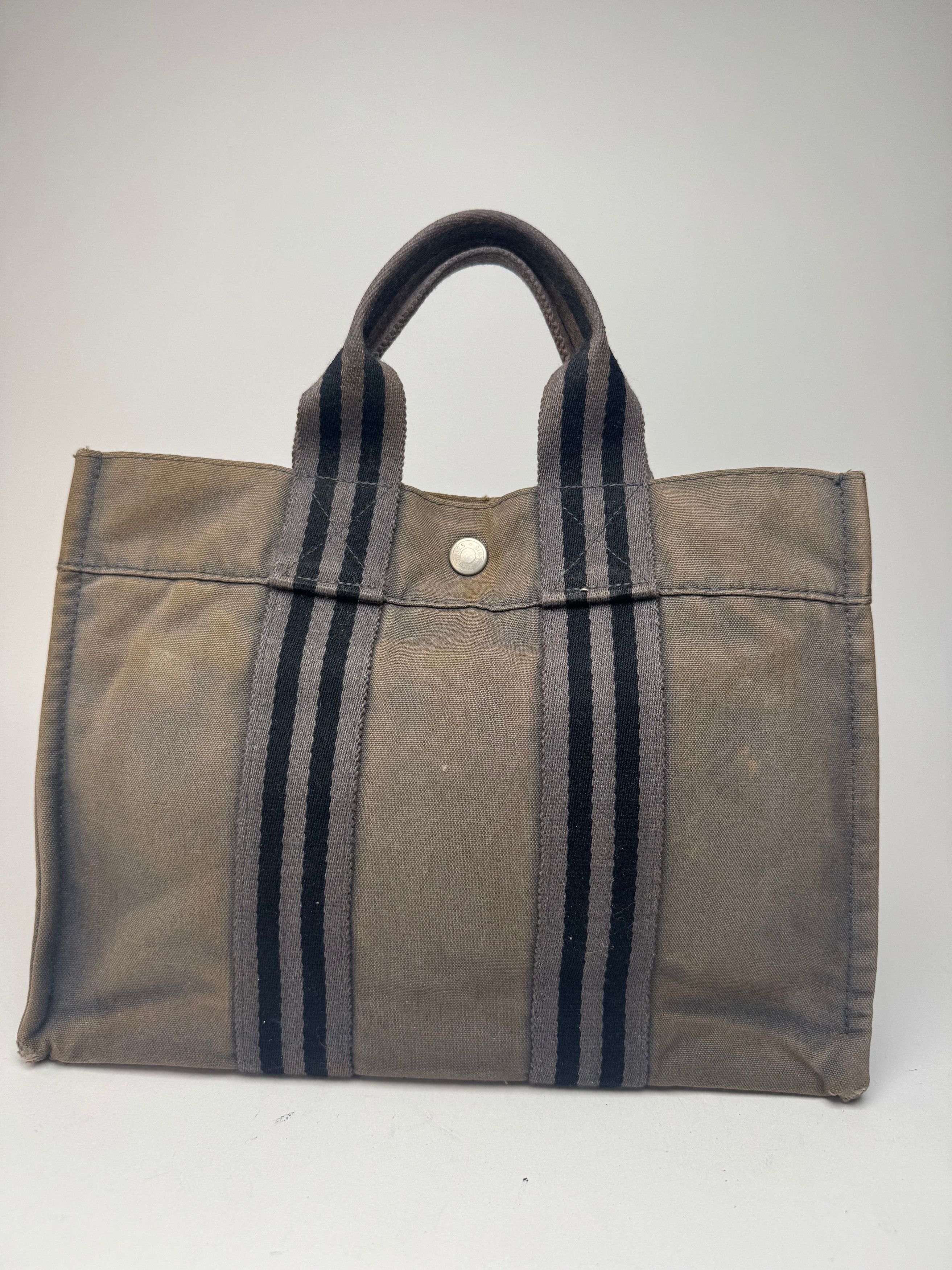 Other Vintage Hermes canvas Mini Tote Grey Size ONE SIZE - 2 Thumbnail