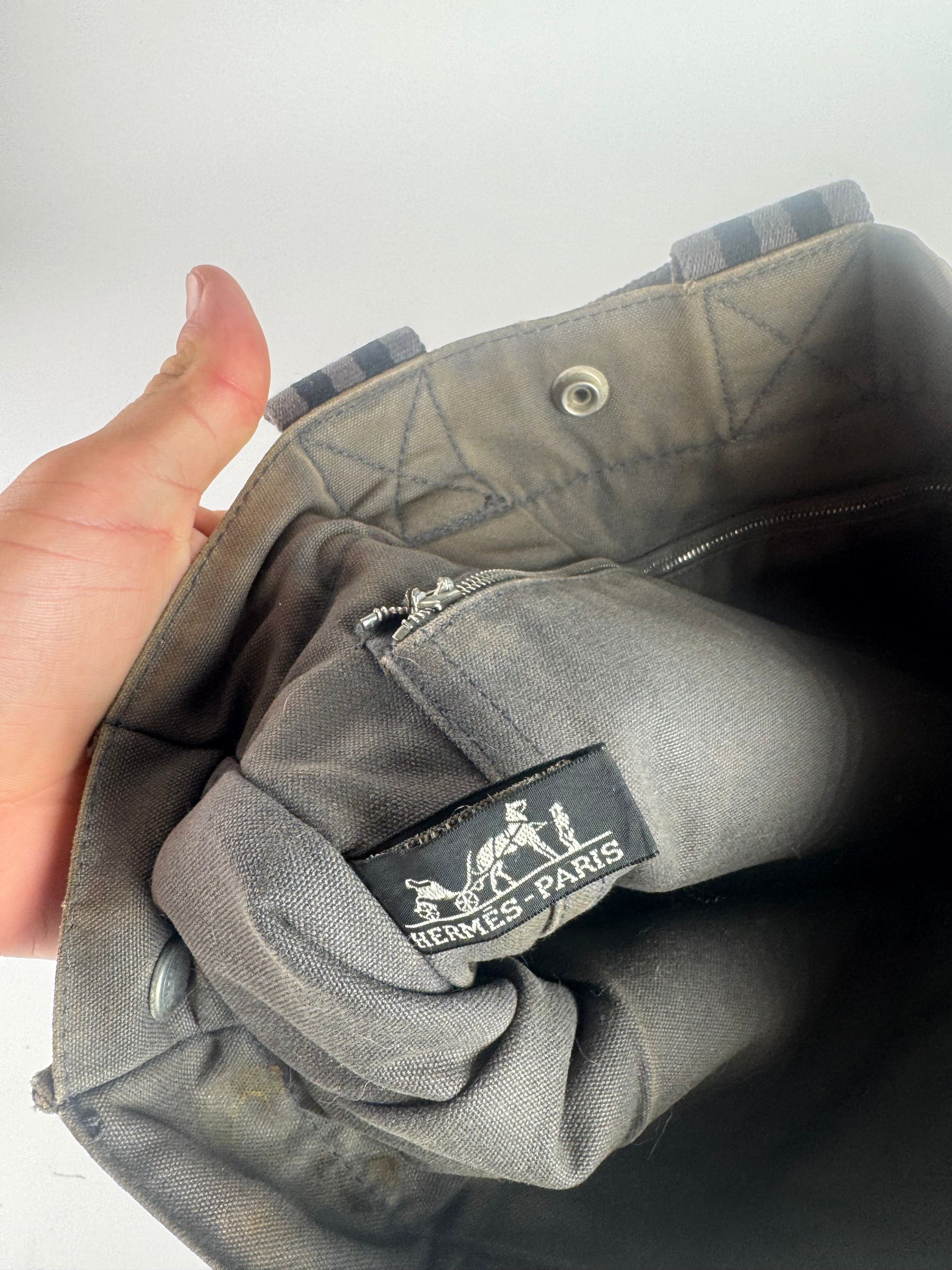 Other Vintage Hermes canvas Mini Tote Grey Size ONE SIZE - 4 Thumbnail