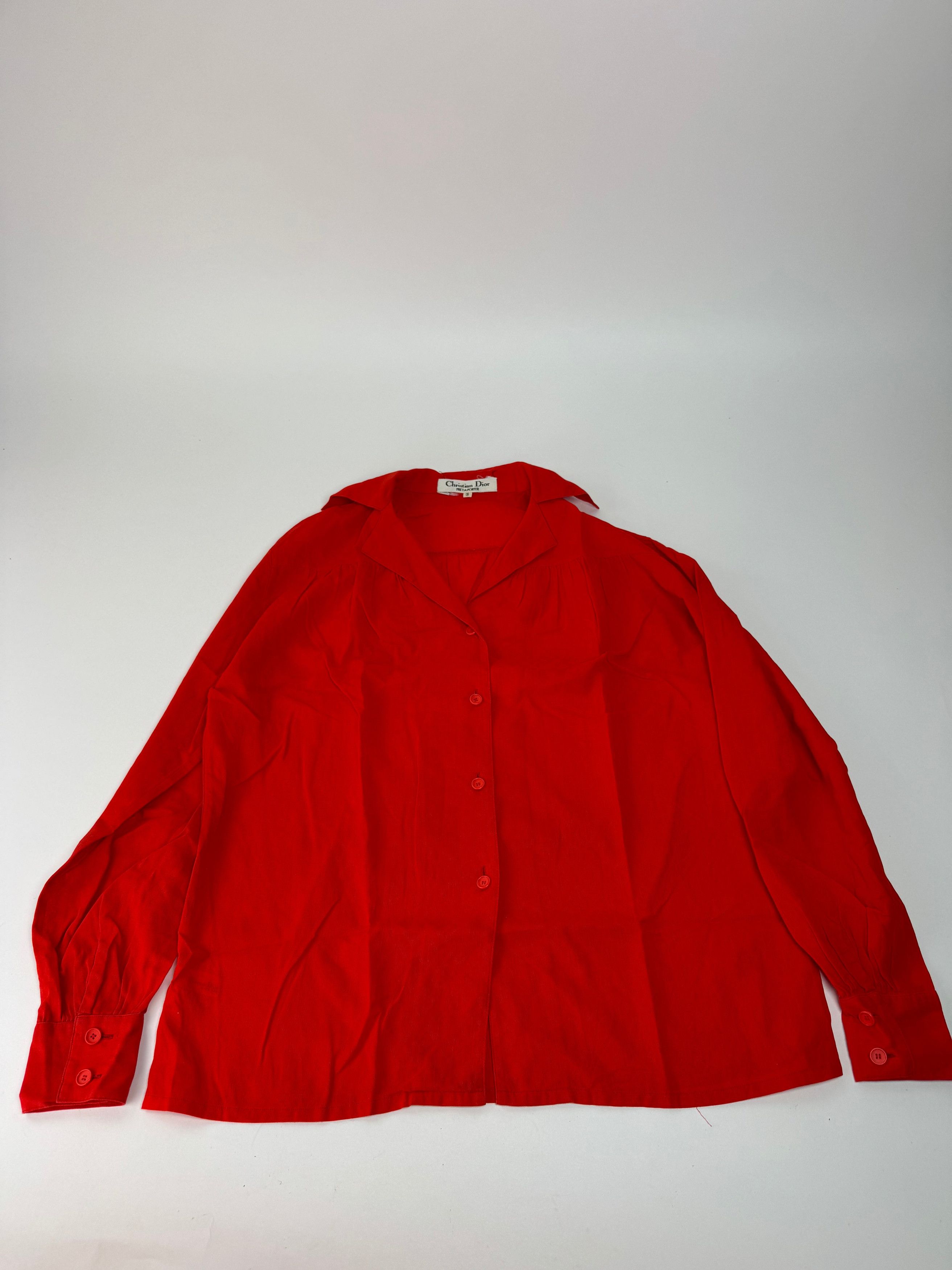 Dior Vintage Shirt Red M Size S / US 4 / IT 40 - 4 Thumbnail