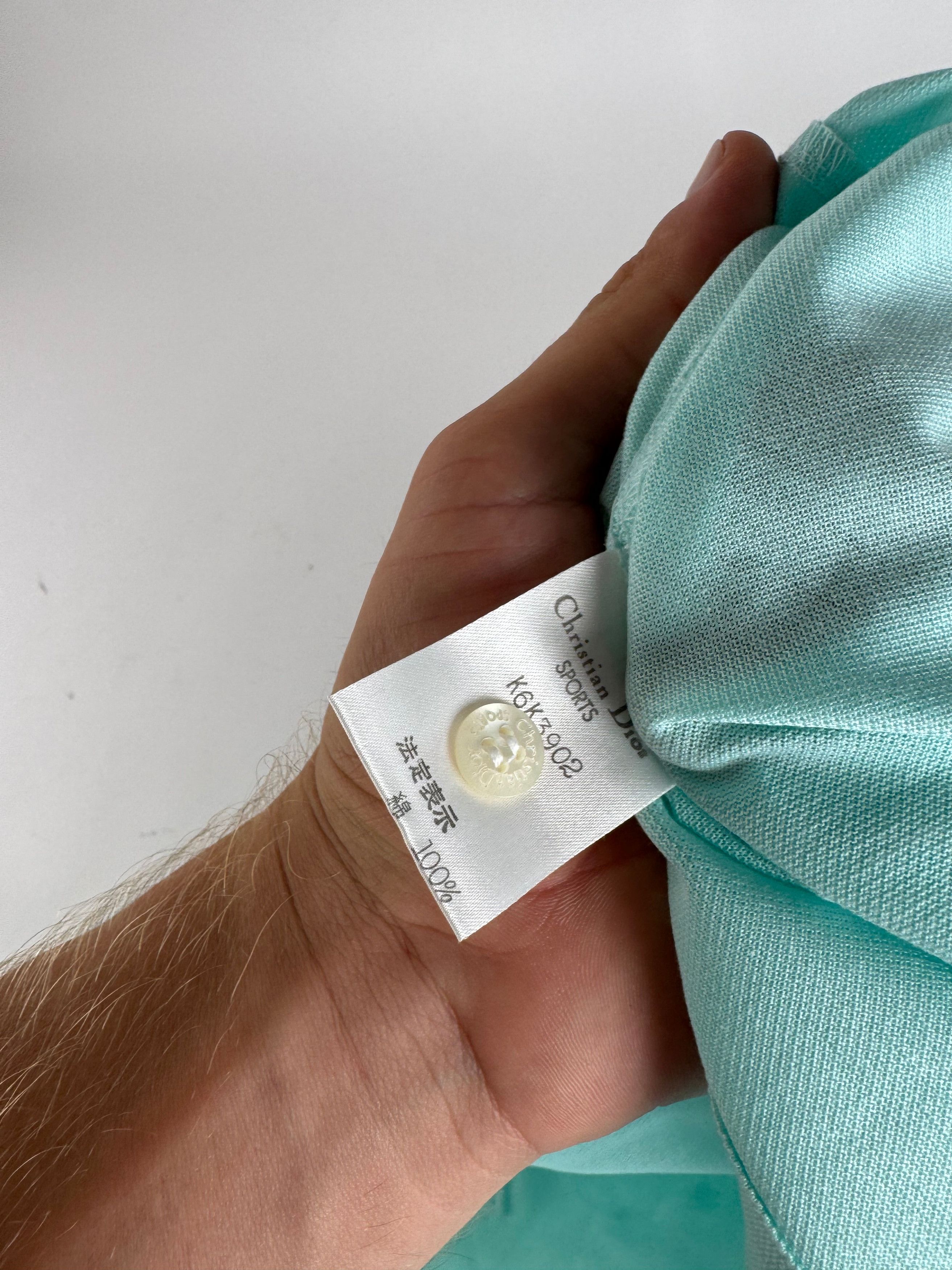 Dior Vintage Polo Shirt Turquoise L Size L / US 10 / IT 46 - 11 Thumbnail