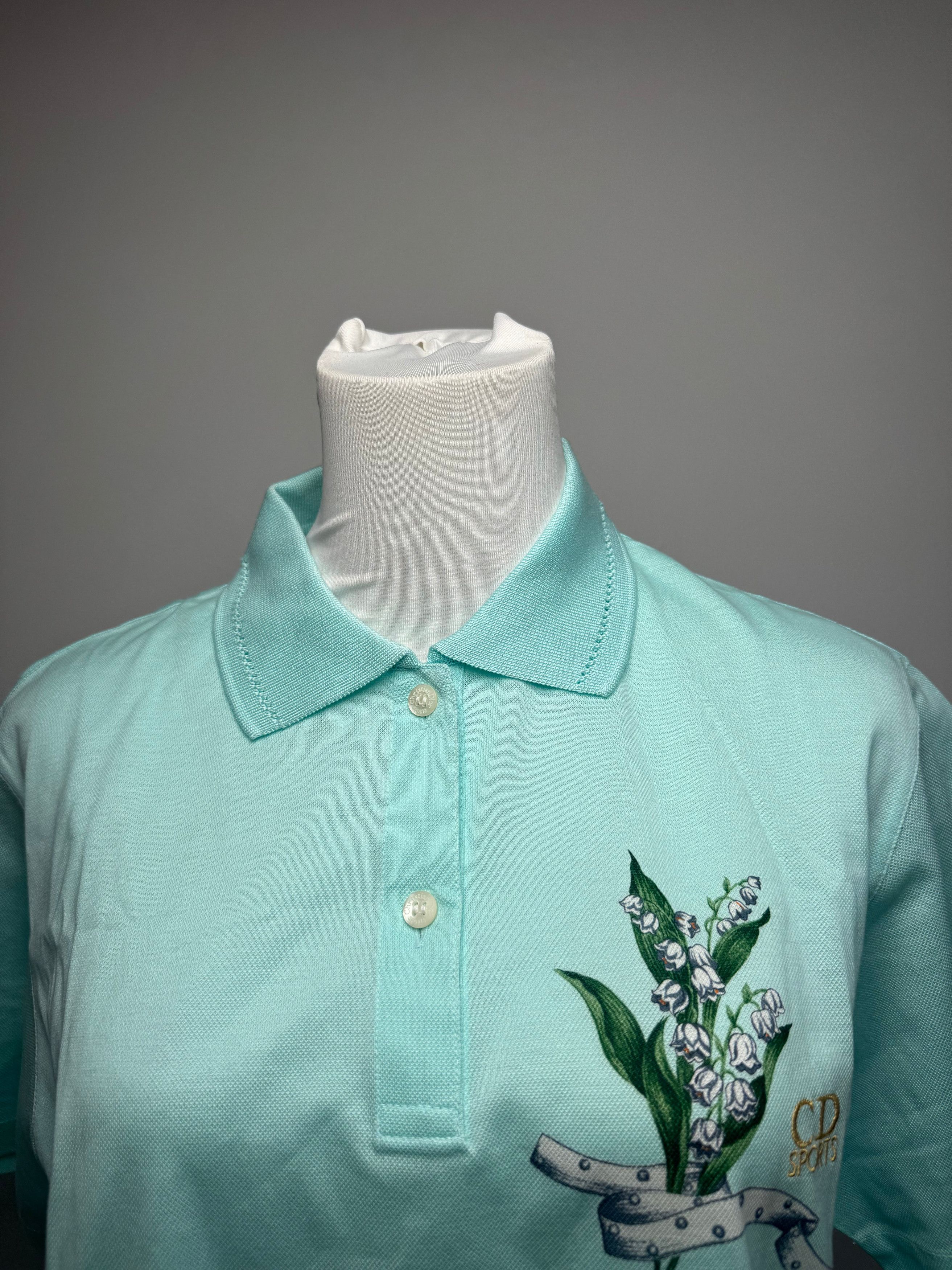 Dior Vintage Polo Shirt Turquoise L Size L / US 10 / IT 46 - 14 Thumbnail