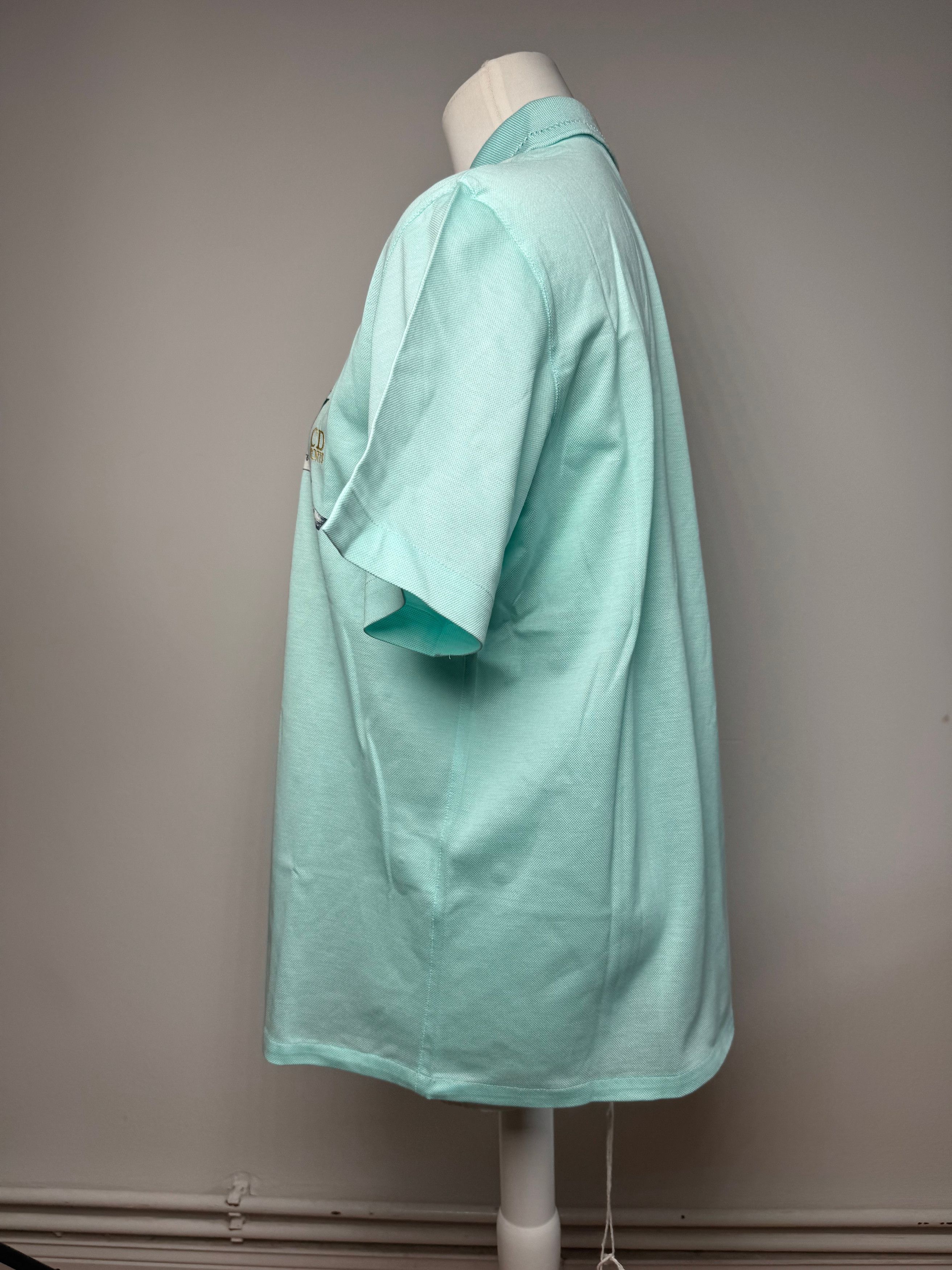 Dior Vintage Polo Shirt Turquoise L Size L / US 10 / IT 46 - 2 Thumbnail