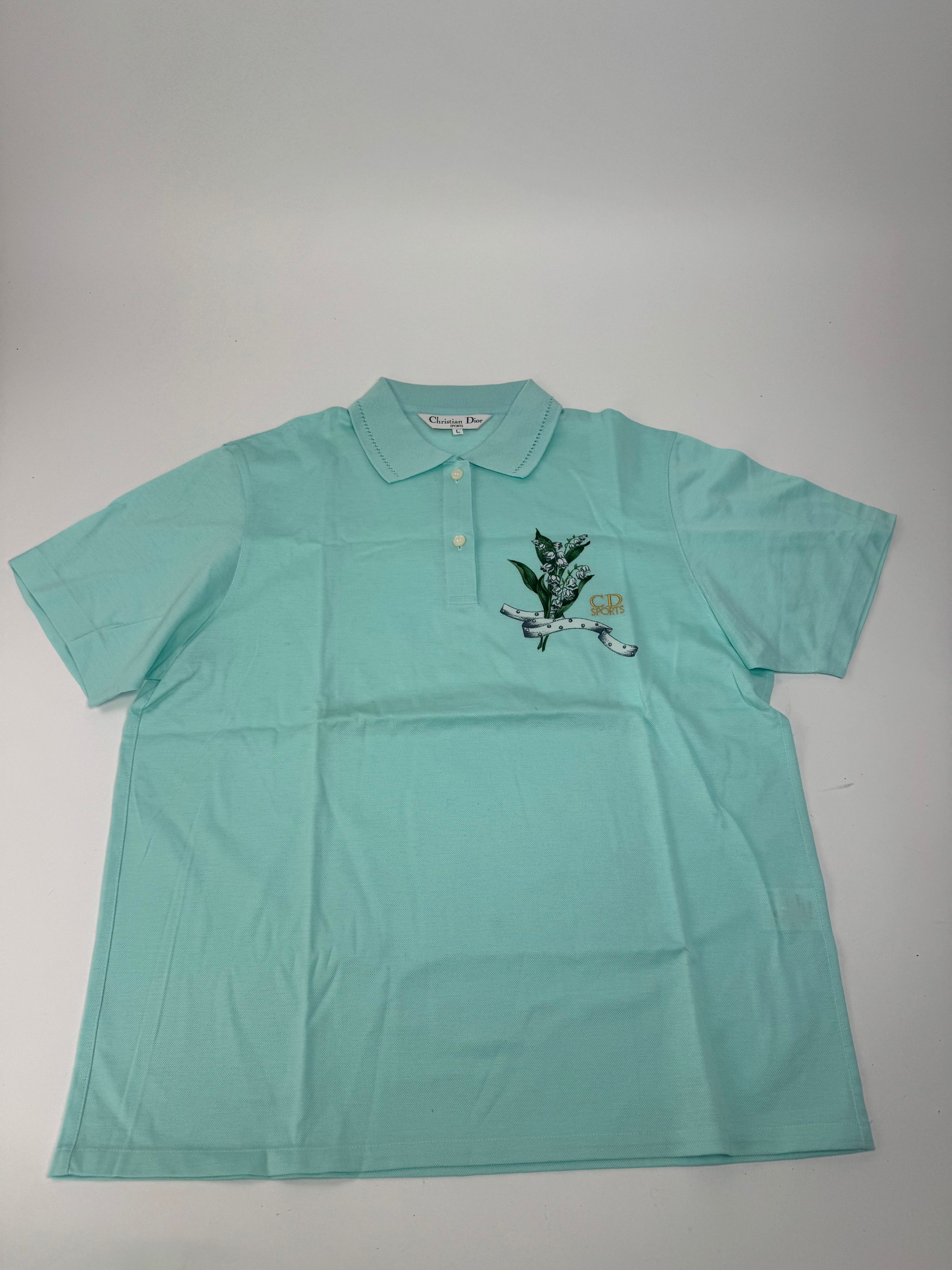 Dior Vintage Polo Shirt Turquoise L Size L / US 10 / IT 46 - 4 Thumbnail