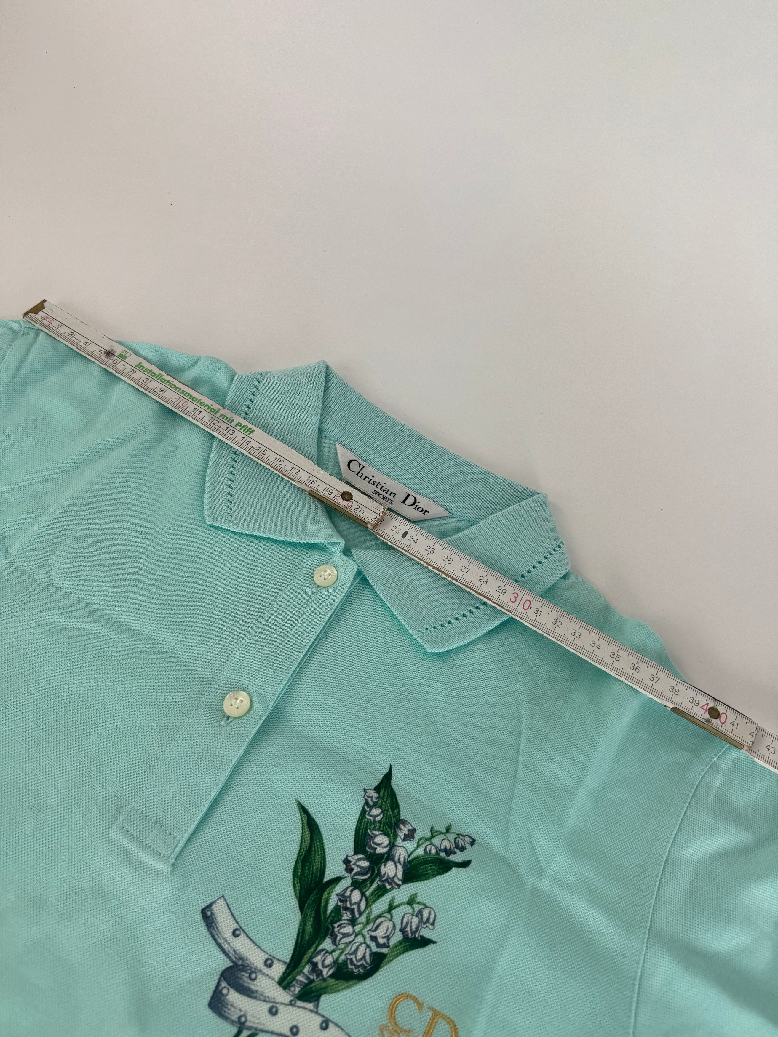 Dior Vintage Polo Shirt Turquoise L Size L / US 10 / IT 46 - 7 Thumbnail