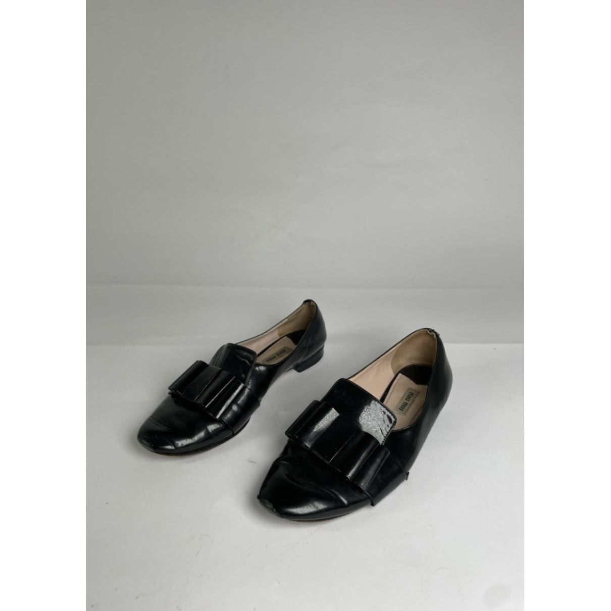 Miu Miu Black Patent Leather Ballet Flat Size US 7 / IT 37 - 4 Thumbnail