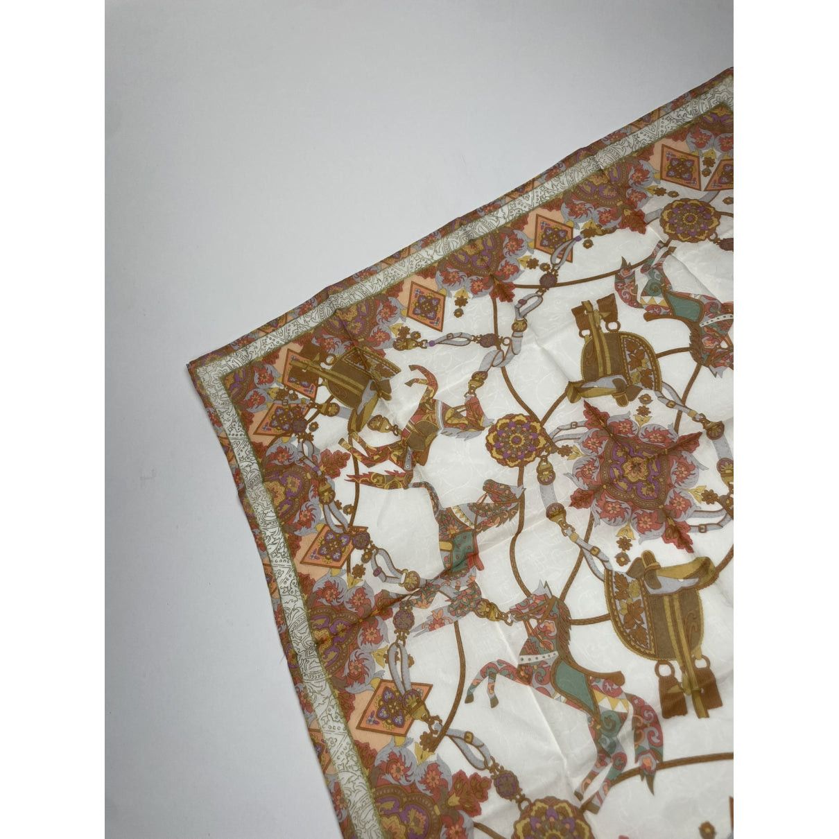 Celine Brown Silk Scarf Size ONE SIZE - 4 Thumbnail
