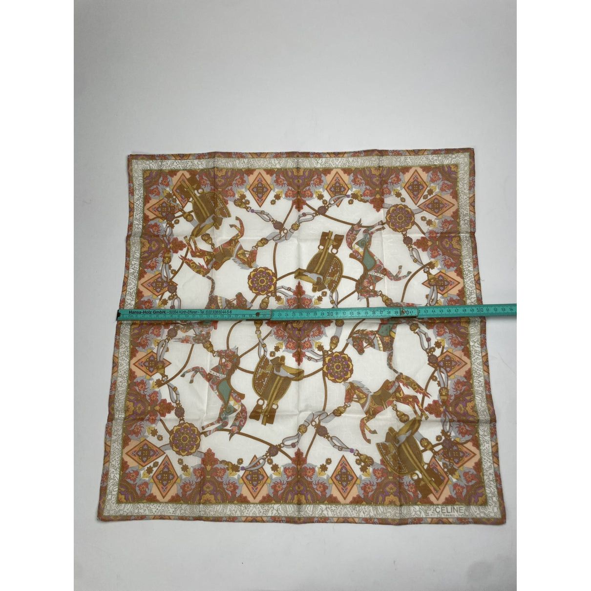 Celine Brown Silk Scarf Size ONE SIZE - 5 Thumbnail