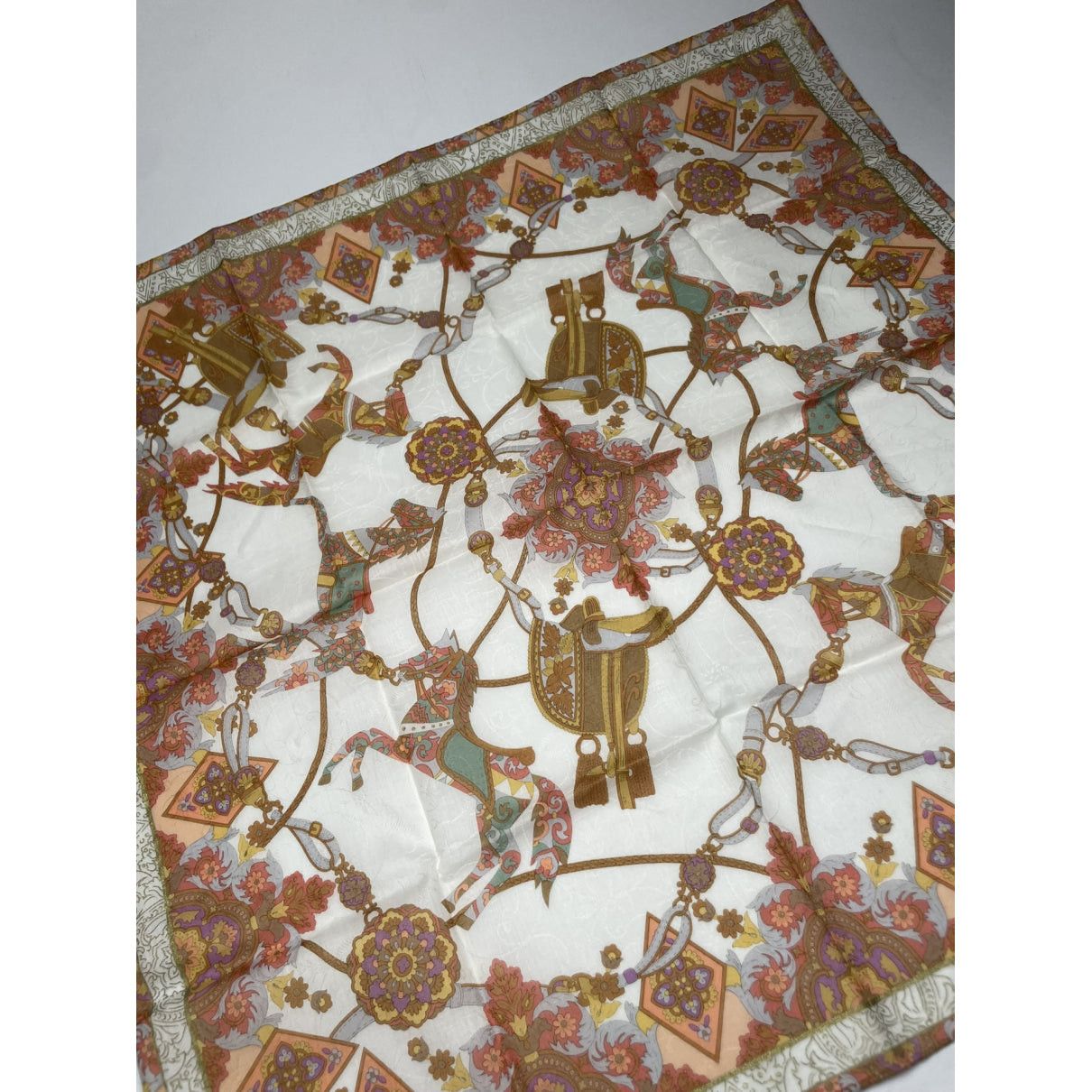 Celine Brown Silk Scarf Size ONE SIZE - 3 Thumbnail