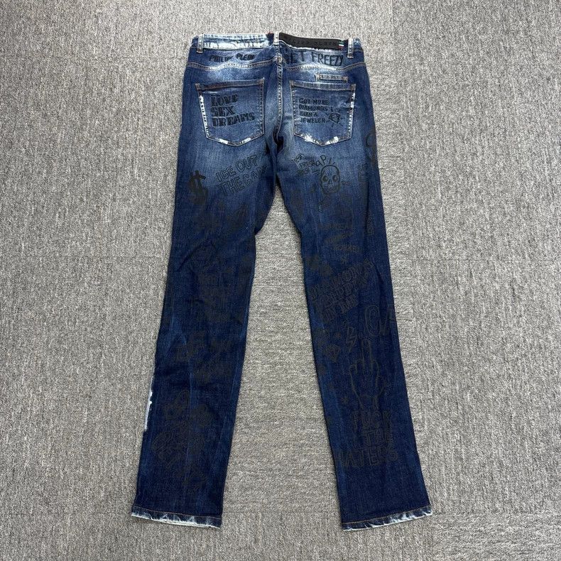 Vintage Philipp Plein Distressed Denim Jeans Size US 32 / EU 48 - 2 Thumbnail