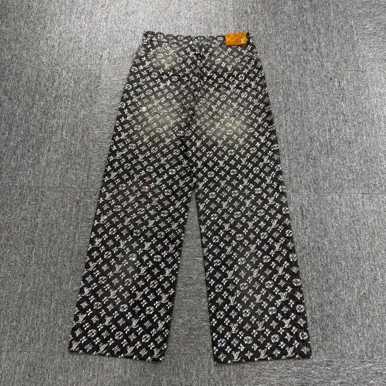 Louis Vuitton Louis Vuitton Rhinestone Print Distressed Jeans Size US 30 / EU 46 - 2 Thumbnail