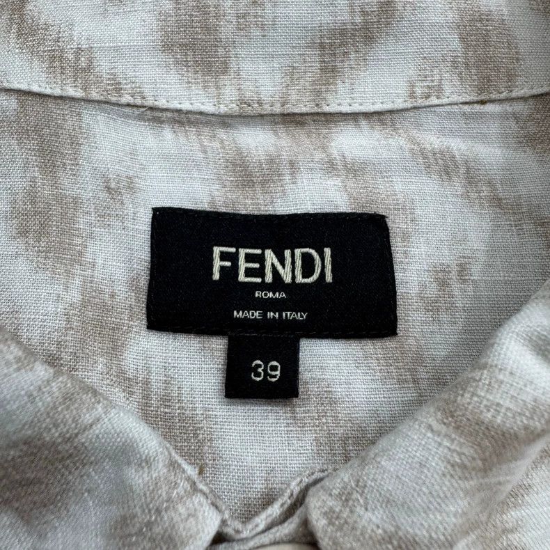 Fendi Fendi FF Print Linen Long Sleeve Shirt Size US M / EU 48-50 / 2 - 3 Thumbnail