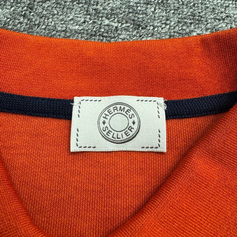 Hermes Hermes Orange Short-Sleeve Polo Shirt Size US M / EU 48-50 / 2 - 3 Thumbnail