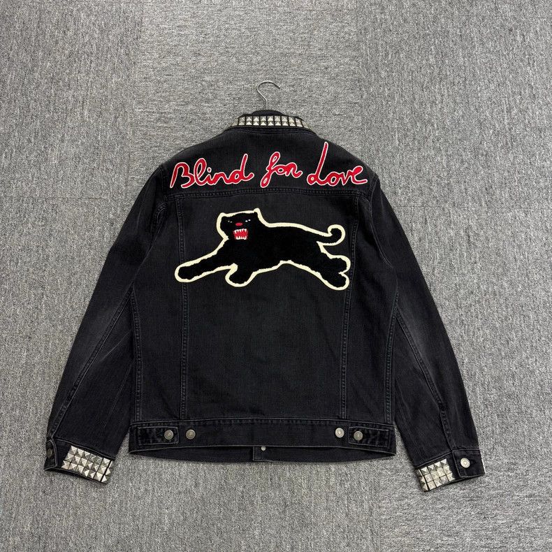Gucci Gucci Flocked Panther Studded Denim Jacket Size US L / EU 52-54 / 3 - 2 Thumbnail