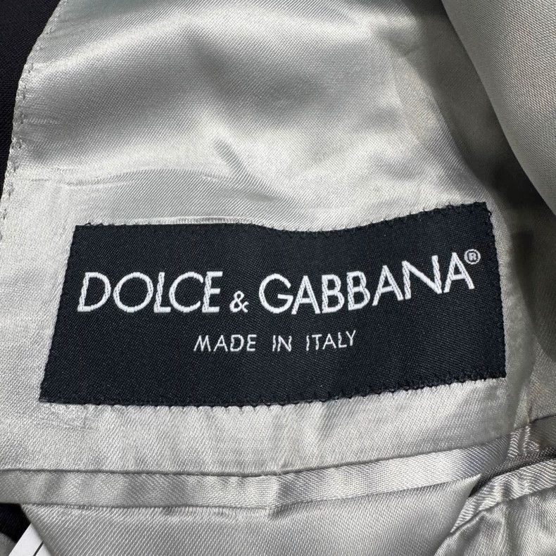 Dolce & Gabbana DG Collarless Wool Blazer Jacket Size US L / EU 52-54 / 3 - 3 Thumbnail